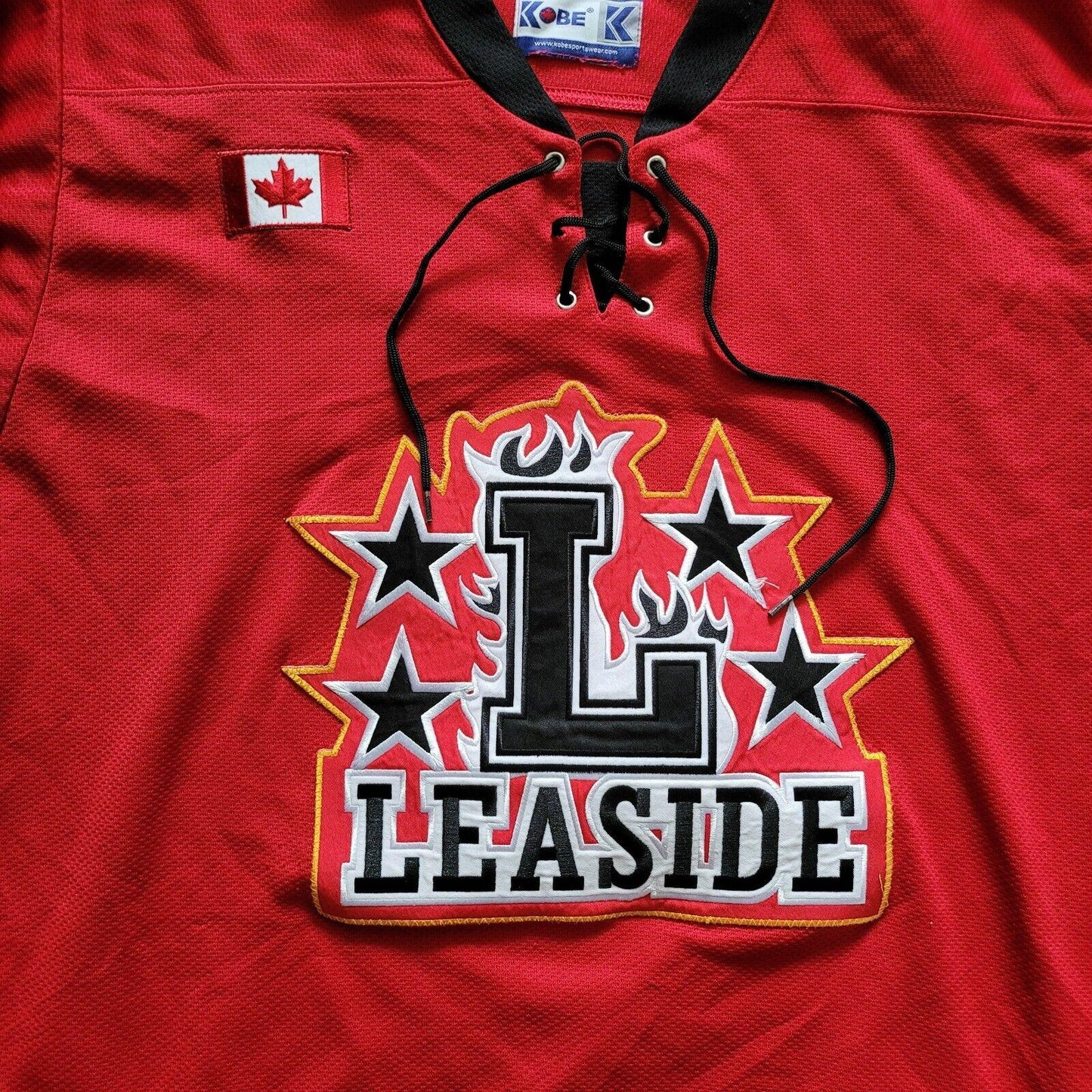 KOBE Canada Classic Flame #5 GTHL Leaside Gordon Hockey Jersey Size S/M-USASTARFASHION