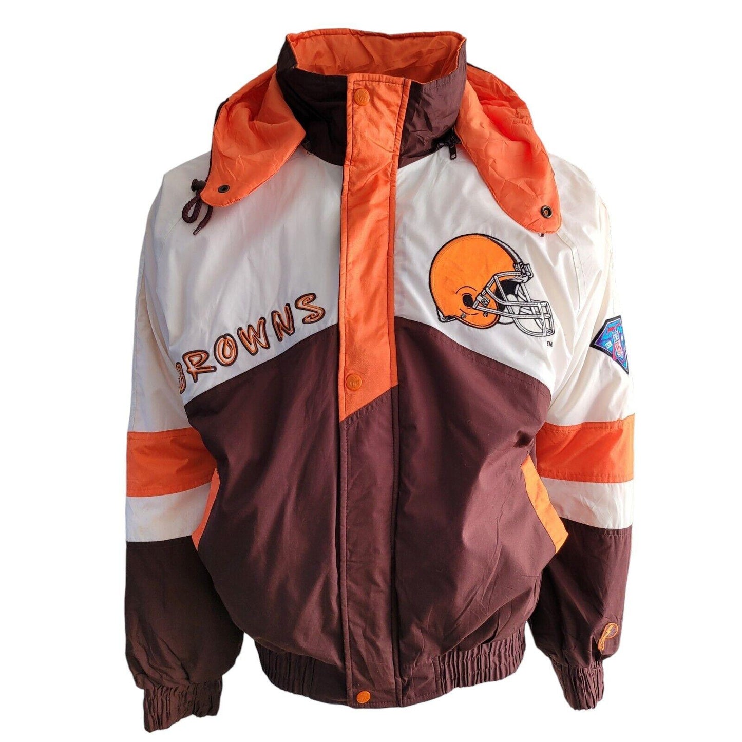 Cleveland Browns Pro Player Jacket – 90s NFL Embroidered Sz M Men's Coat-USASTARFASHION