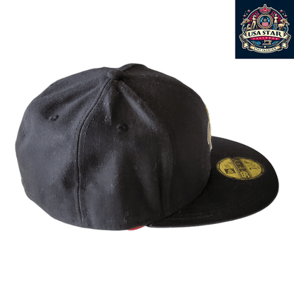 New Orleans Saints Cap - New Era NFL 59FIFTY Fitted Black Hat, Size 7 1/4 (57.7cm), Stylish & Comfortable - USASTARFASHION