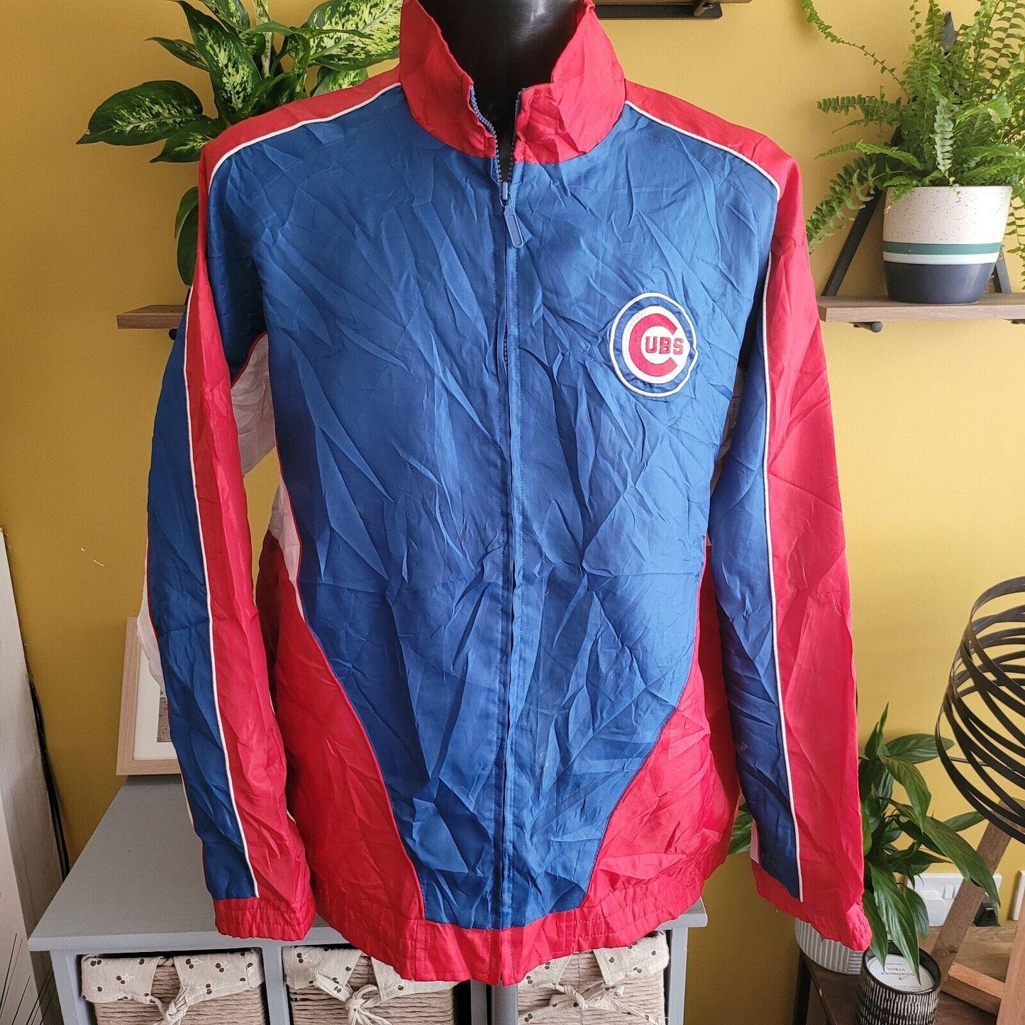 Chicago Cubs Men's Full Zip Embroidered Jacket | Size L 48" Chest, 29" Length-USASTARFASHION