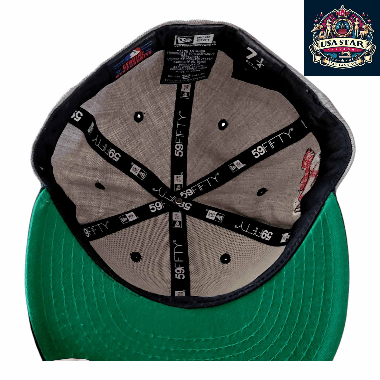 Boston Red Sox Fitted Cap 59FIFTY - Grey/Black, Size 7 1/4 (57.7cm), Premium Comfort & Style - USASTARFASHION