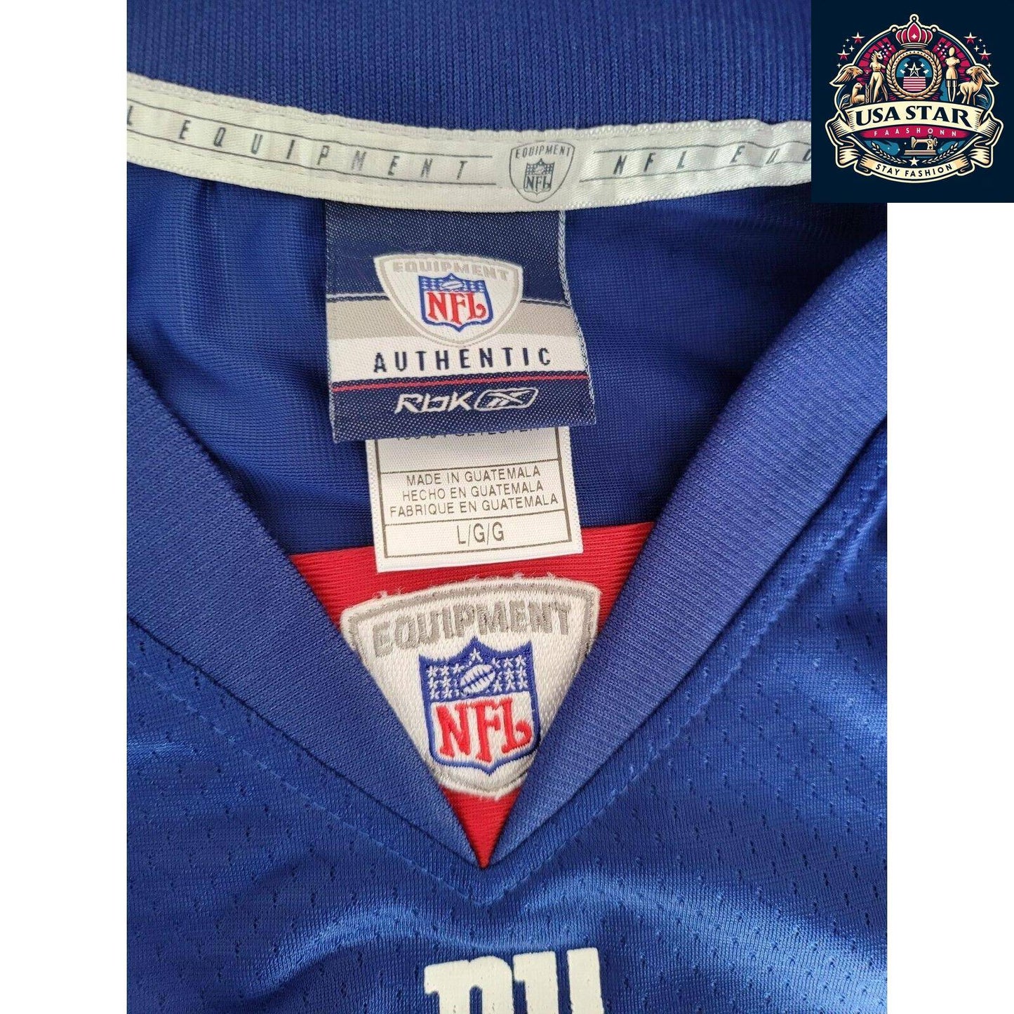 New York Giants Jersey #17 Plaxico Burress Classic Throwback in Rare Size L - Reebok Authentic - USASTARFASHION