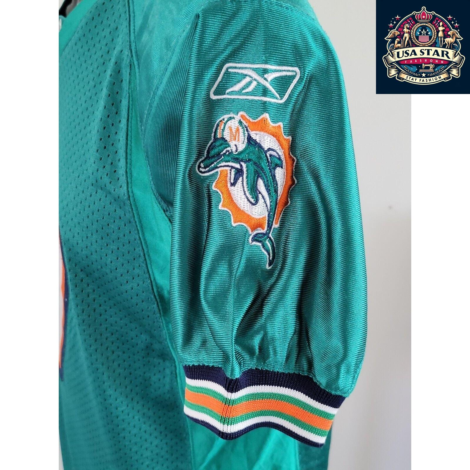 Miami Dolphins Youth Jersey Jake Long #77 Reebok Size M (12-14) - Vintage Style, Minor Wear - USASTARFASHION