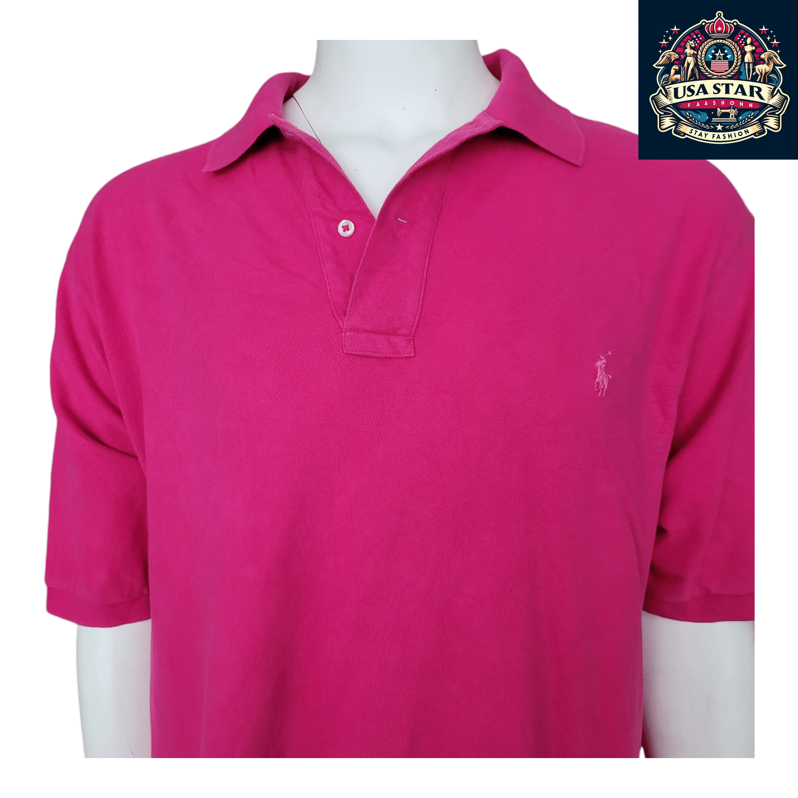 Ralph Lauren Pink Polo Shirt for Men XLT Tall Classic Fit Short Sleeve 100% Cotton Comfort - USASTARFASHION