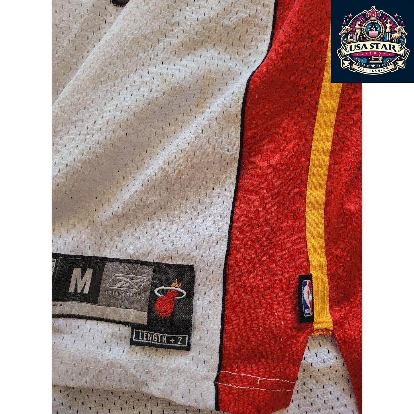 Reebok Miami Heat Jersey Dwayne Wade #3 Men’s Size M - Vintage Style, Great Condition - USASTARFASHION