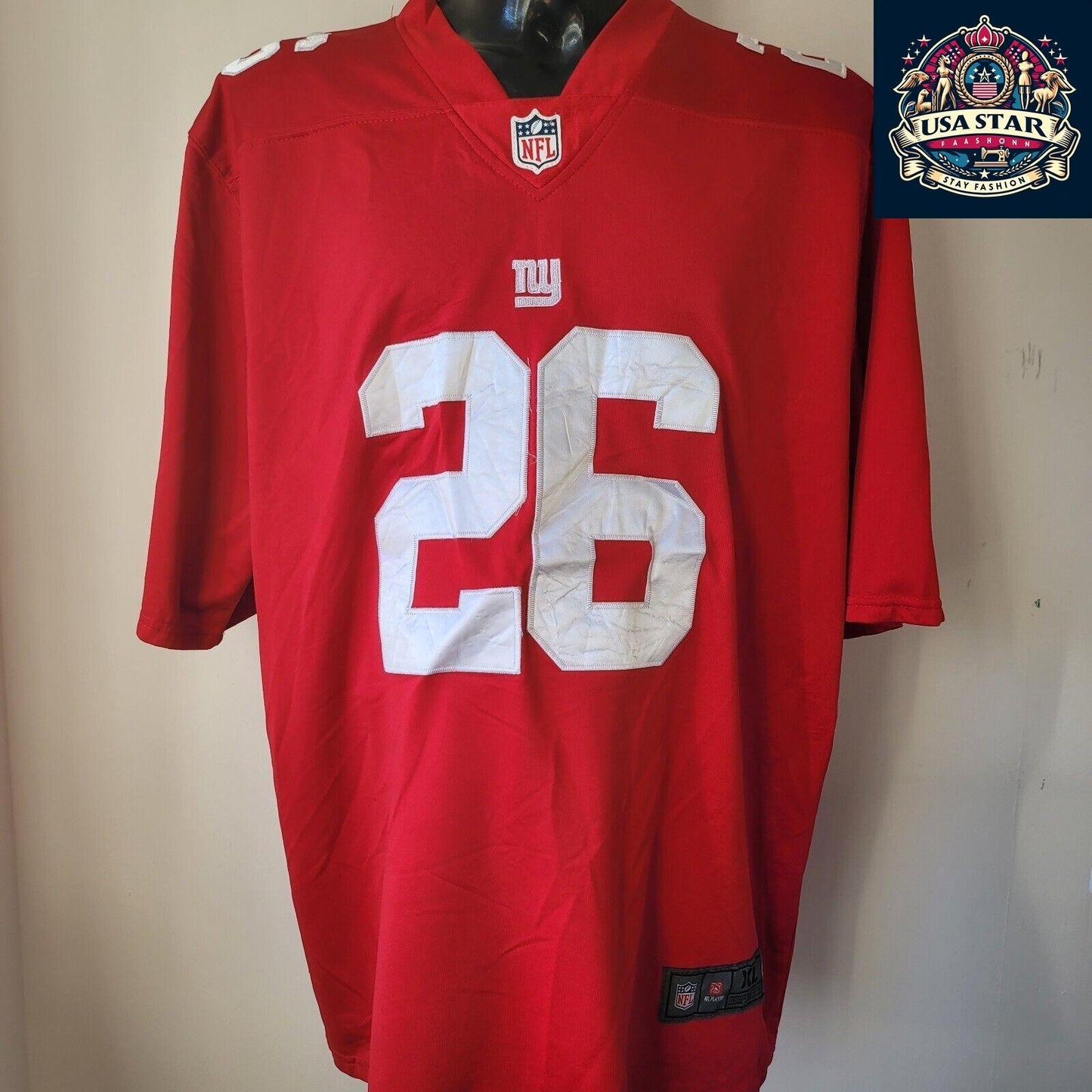 Saquon Barkley Jersey #26 New York Giants XL Red | Authentic NFL On-Field Design by Nike - USASTARFASHION