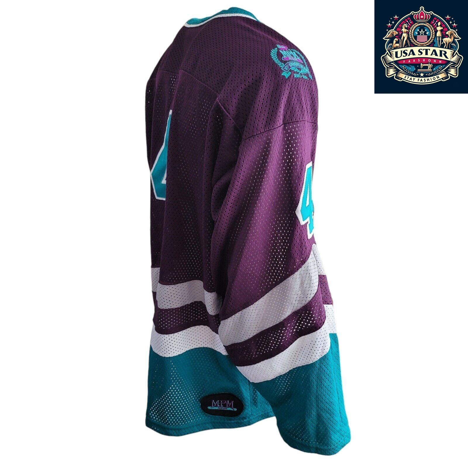 Vintage MPM Array #4 Hockey Jersey Purple Teal - 10th Anniversary Edition -... - USASTARFASHION