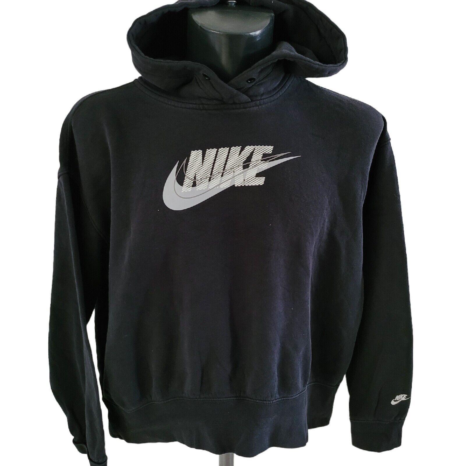 NIKE Women's Cotton Hoodie - Black, Size Medium, Premium Soft Fabric-USASTARFASHION