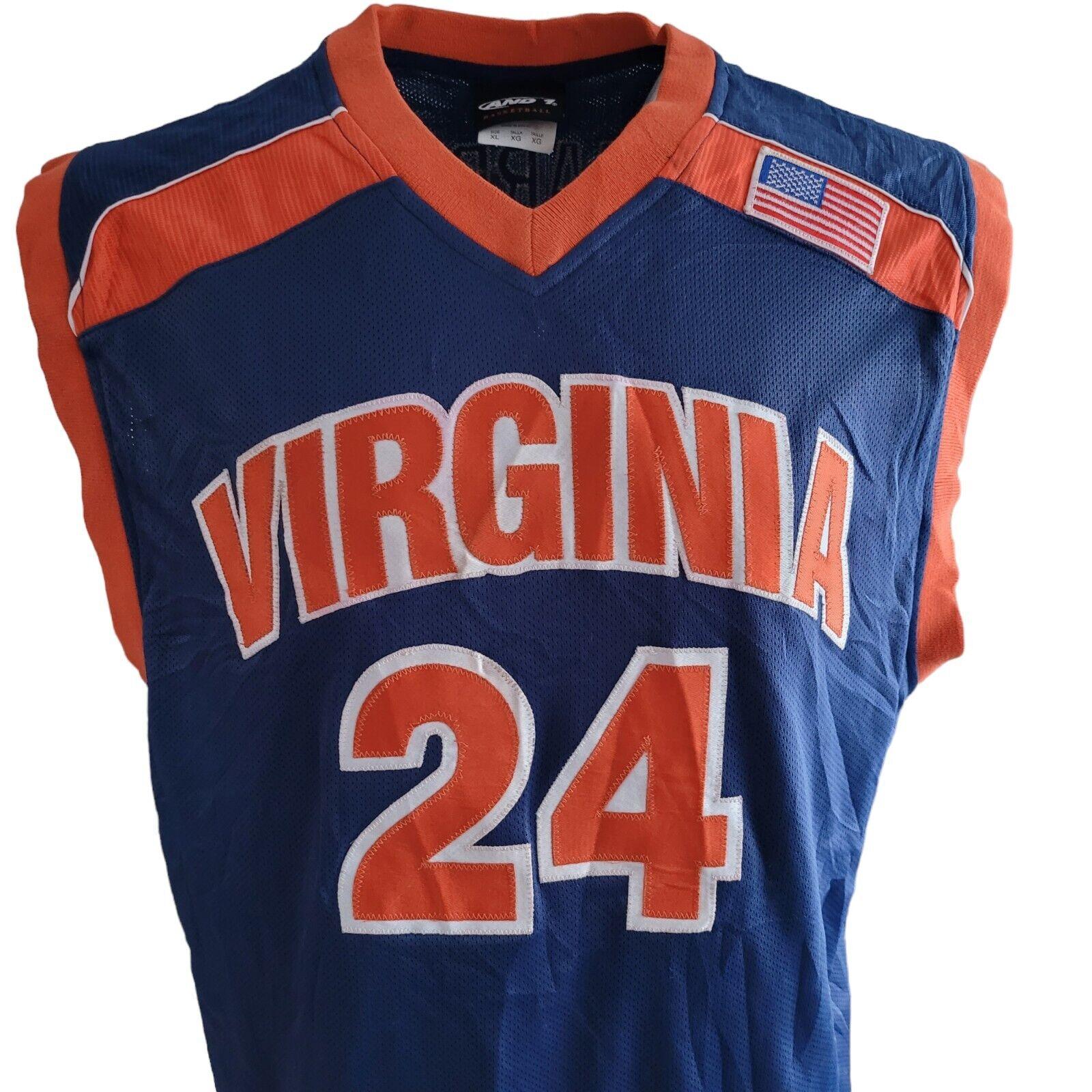 Virginia.#34 Harper AND1 Basketball Jersey - Navy (Size XL)-USASTARFASHION