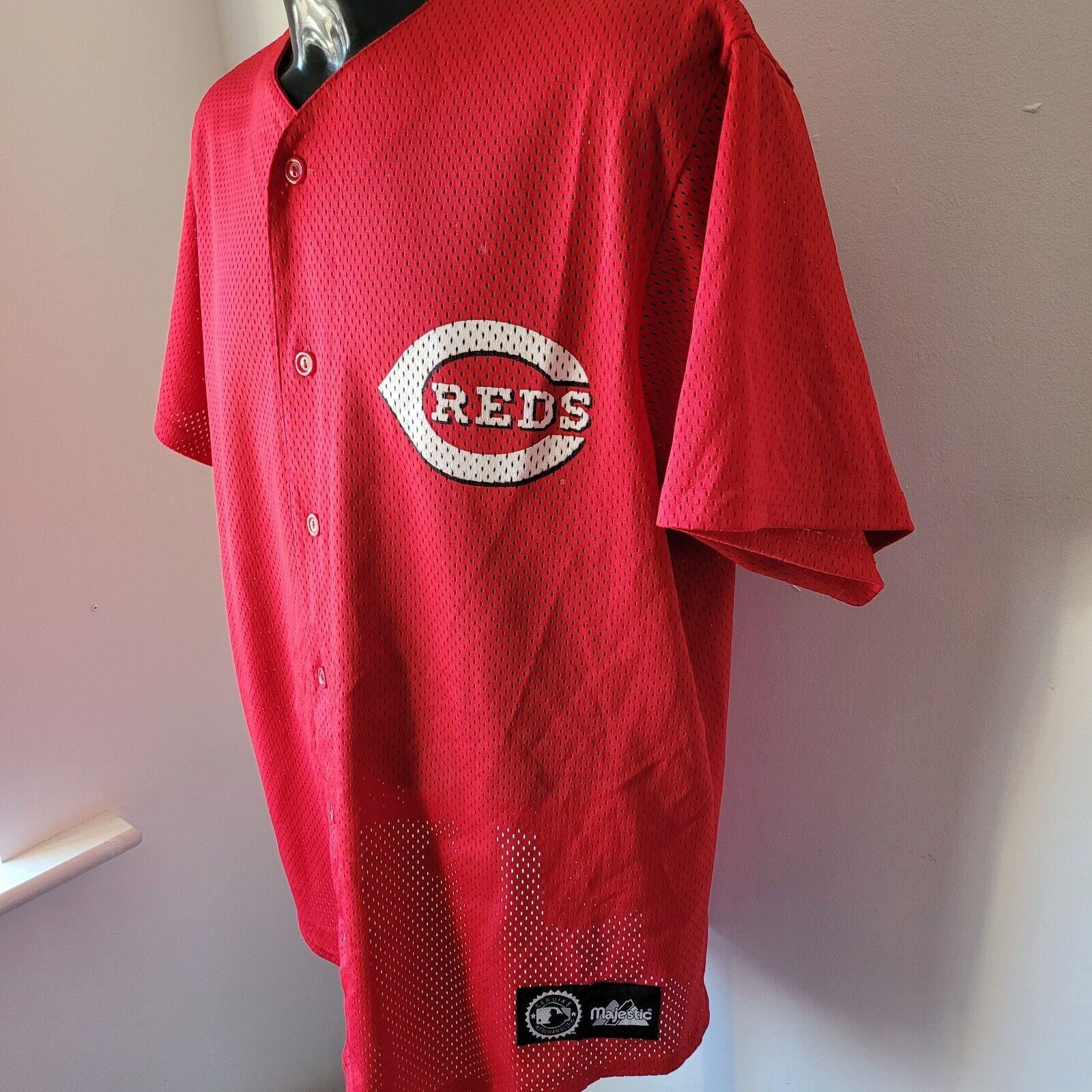 CINCINNATI REDS #30 GRIFFEY L BASEBALL JERSEY | AUTHENTIC MAJESTIC SHIRT WEBBED LOGO-USASTARFASHION