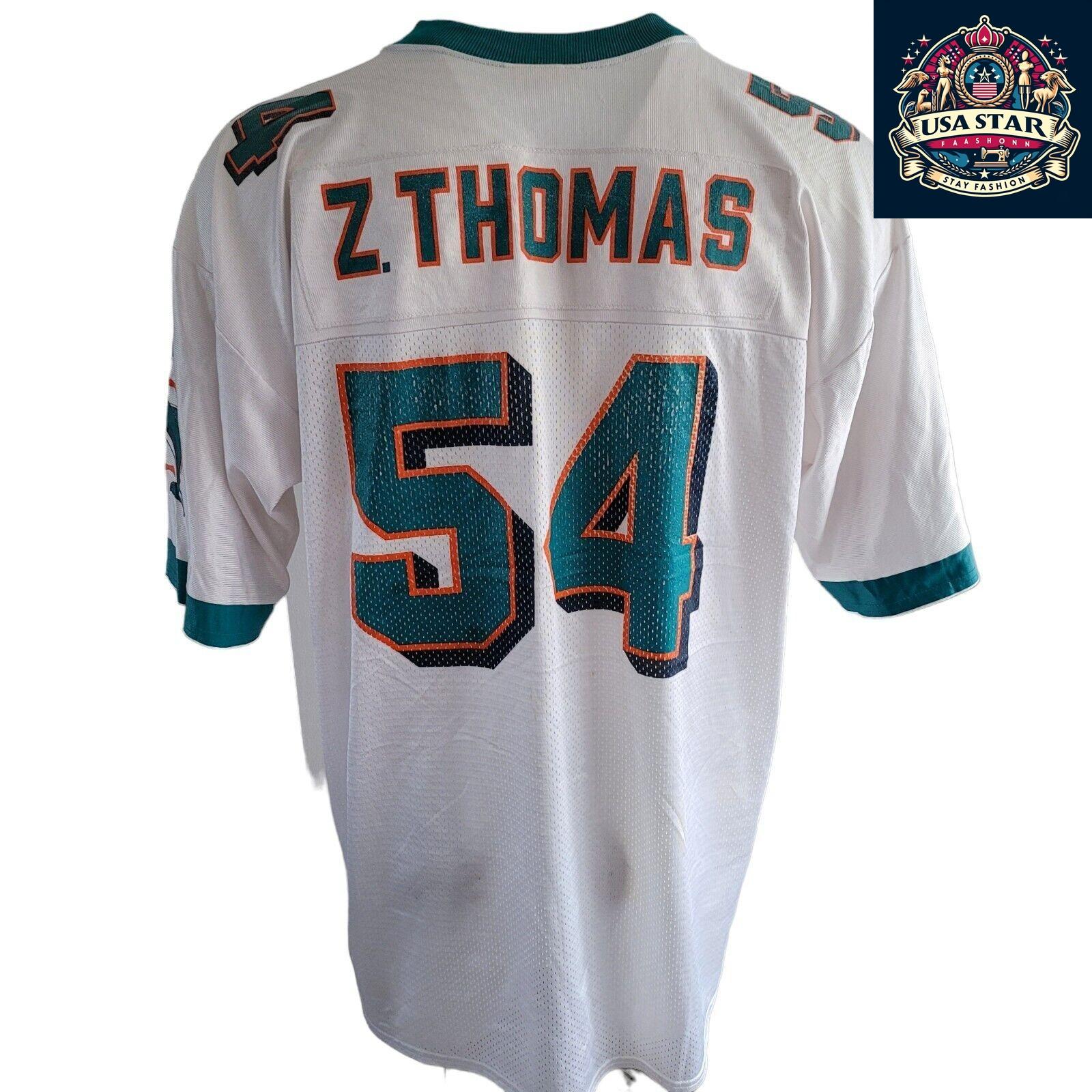 Authentic PUMA Miami Dolphins Jersey Z. Thomas #54 Adult XL Vintage Style Good Condition - USASTARFASHION