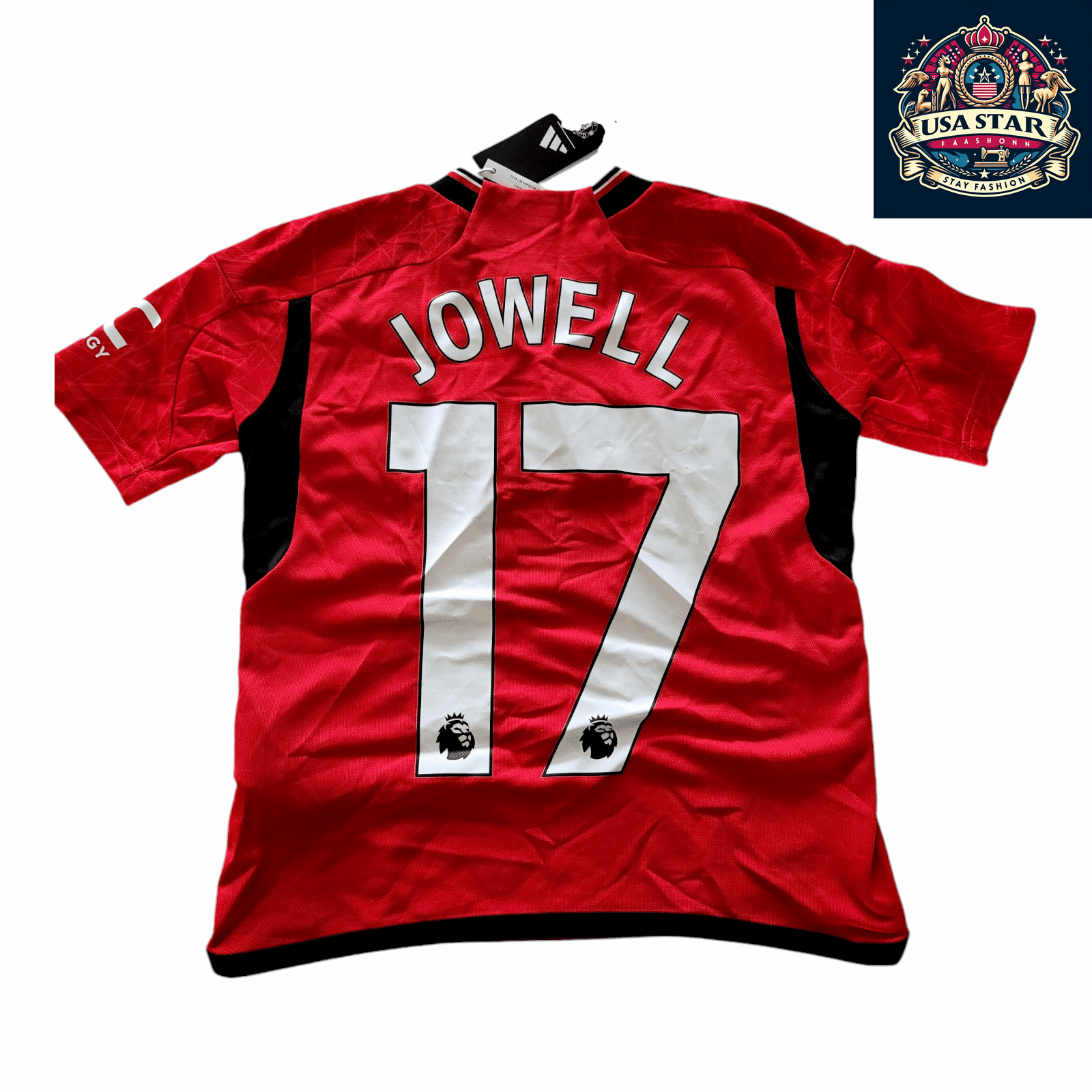 Adidas Manchester United Jersey 9-10 Years Lightweight Breathable Jowell 17 for Kids 2023 - USASTARFASHION