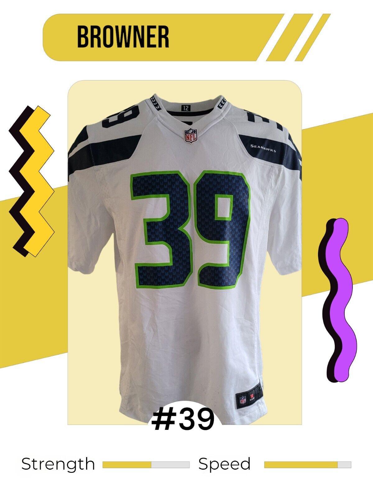 Seattle Seahawks Browner #39 Authentic Nike NFL Jersey for Men-USASTARFASHION