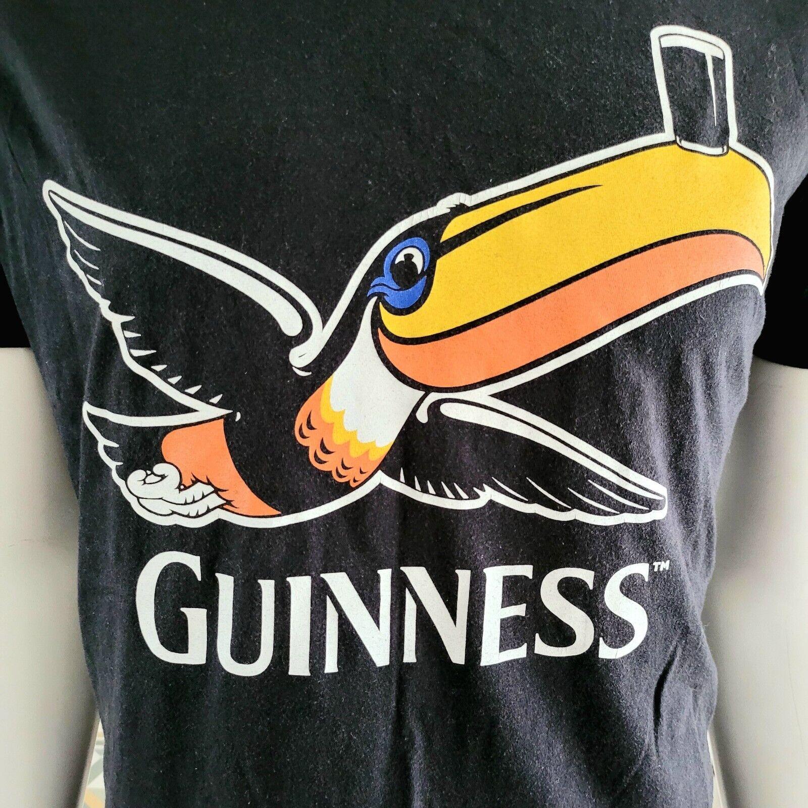 Official Guinness Toucan Logo T-Shirt - Black, Size M-USASTARFASHION