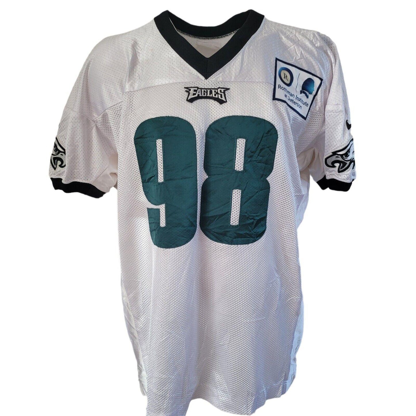 Philadelphia Eagles Elijah Qualls #98 Game-Issued White Jersey Size 2XL-USASTARFASHION