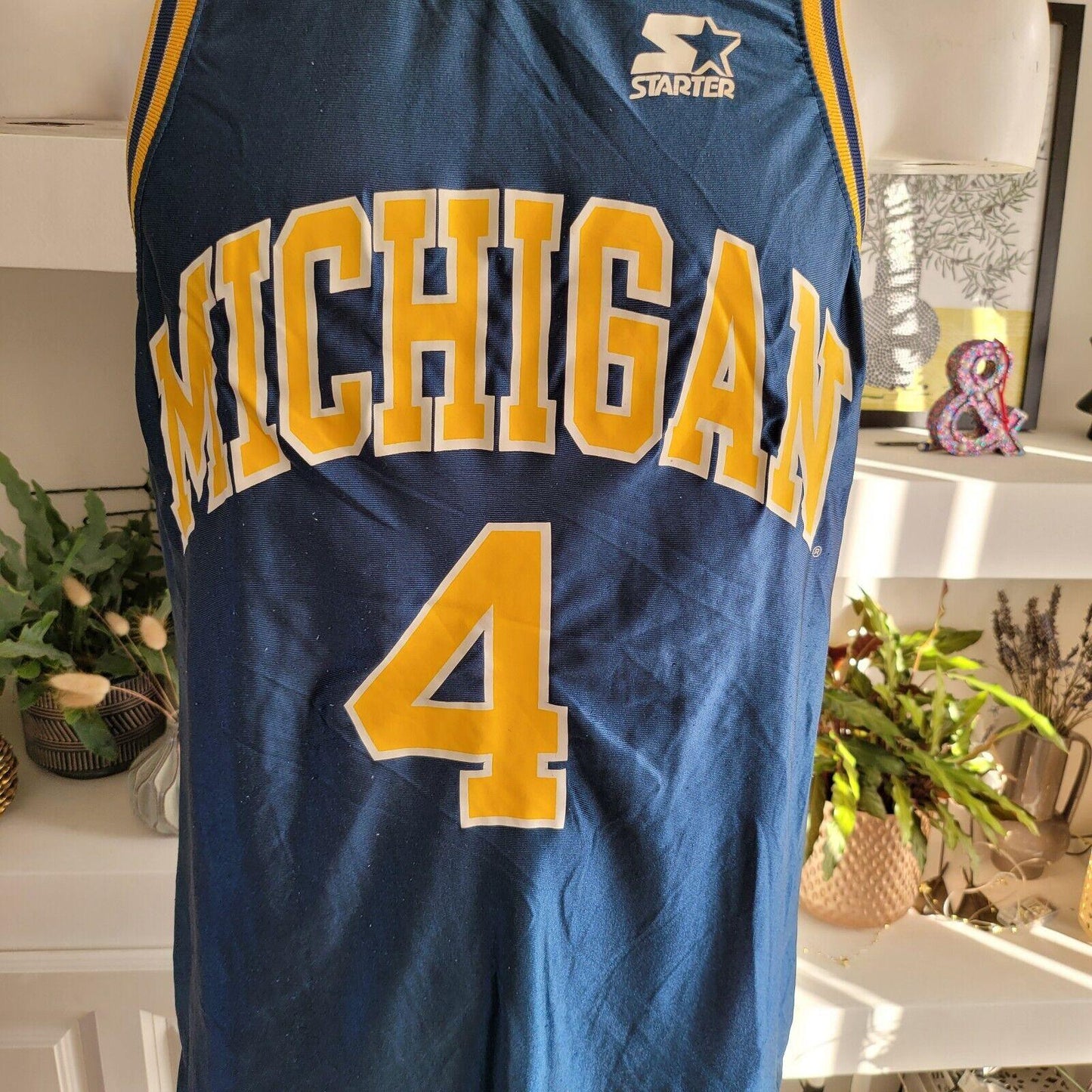 Michigan Chris Webber Starter #4 Vintage Basketball Jersey Size 48 Large-USASTARFASHION