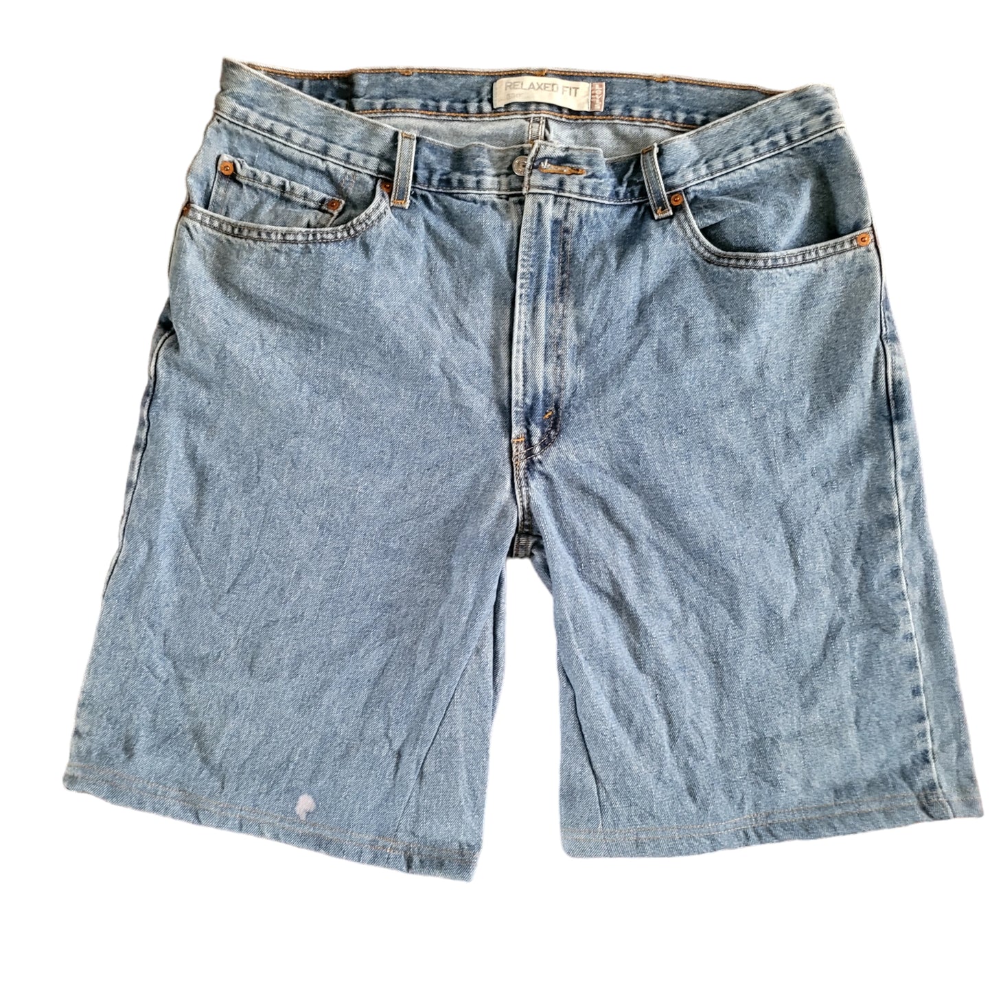 Levi's 560 Relaxed Fit Blue Jean Shorts 38, Used, Reworked, Casual Wear-USASTARFASHION