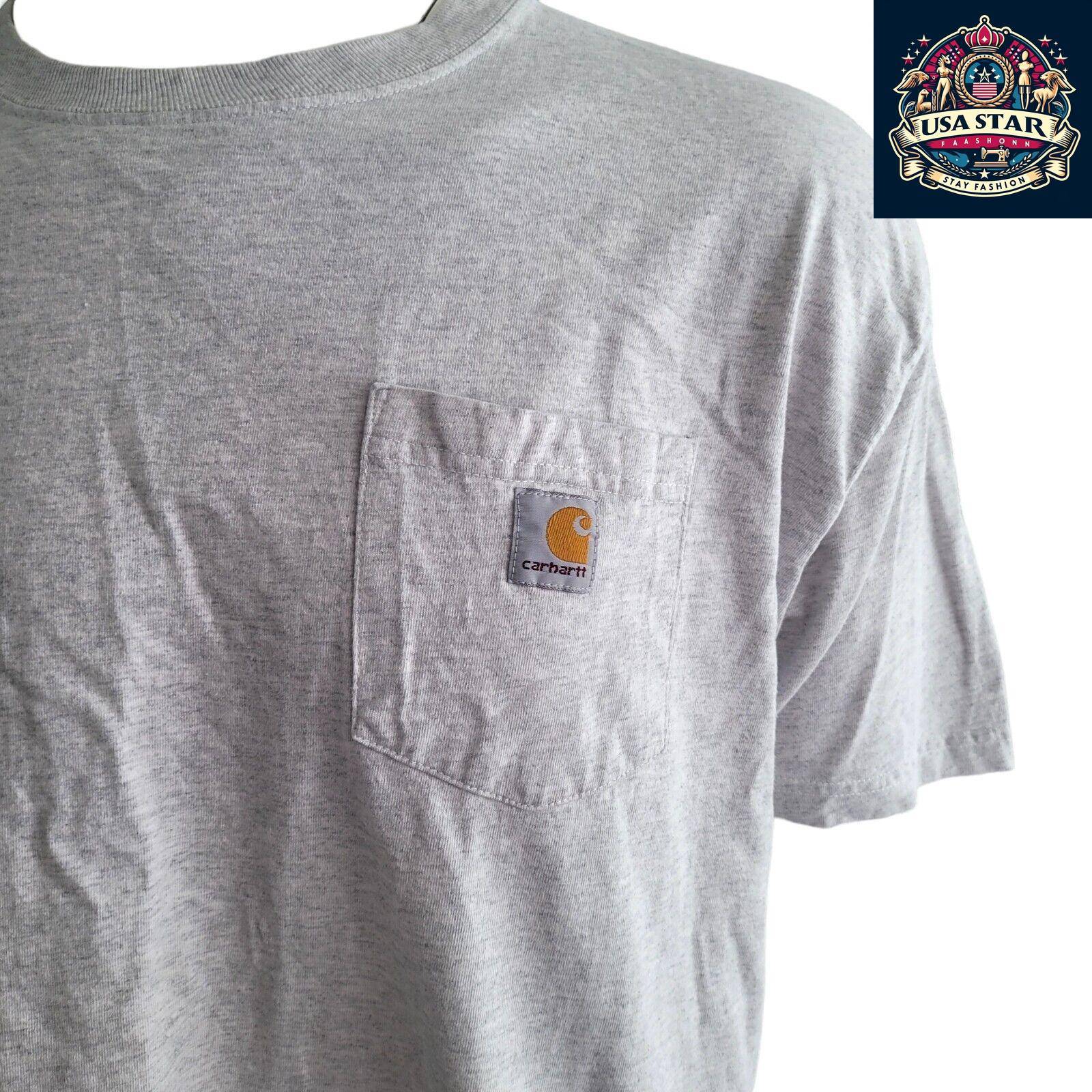 Vintage Carhartt T-Shirt, Original Fit, Short Sleeve, Grey, Size XL, 99% Cotton, Used Condition USASTARFASHION