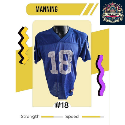 Peyton Manning Jersey #18 Reebok NFL Youth XL Shirt - Breathable Fabric, Team Colors - USASTARFASHION