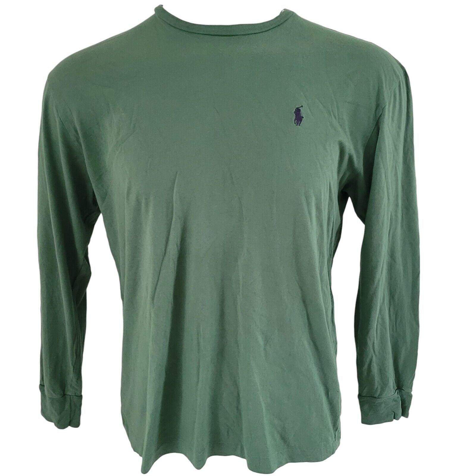 Polo Ralph Lauren Sweatshirt M 100% Cotton Green Pullover Unisex Long Sleeve-USASTARFASHION