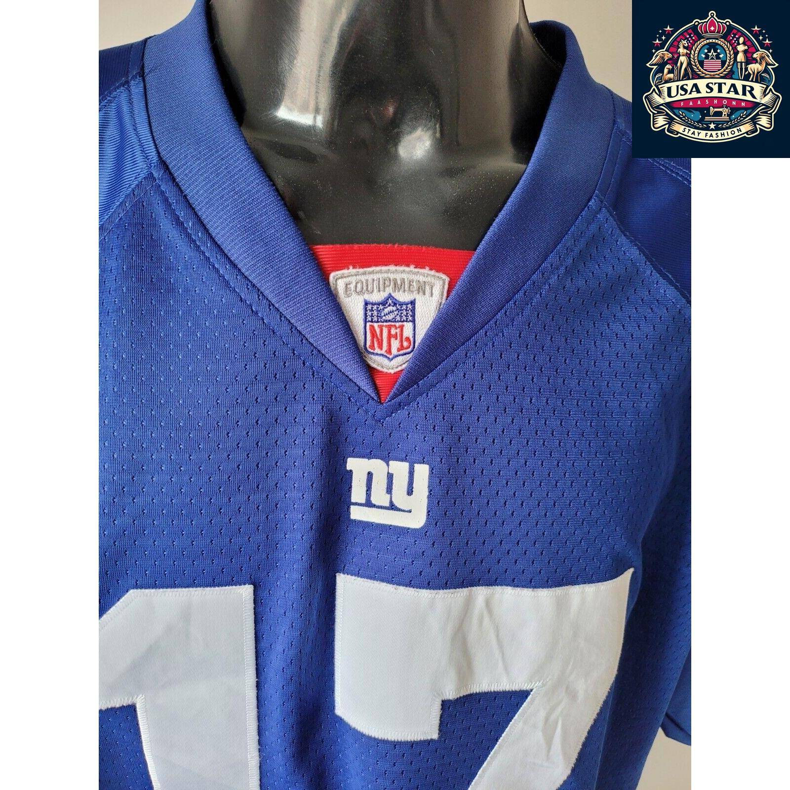 New York Giants Jersey #17 Plaxico Burress Classic Throwback in Rare Size L - Reebok Authentic - USASTARFASHION