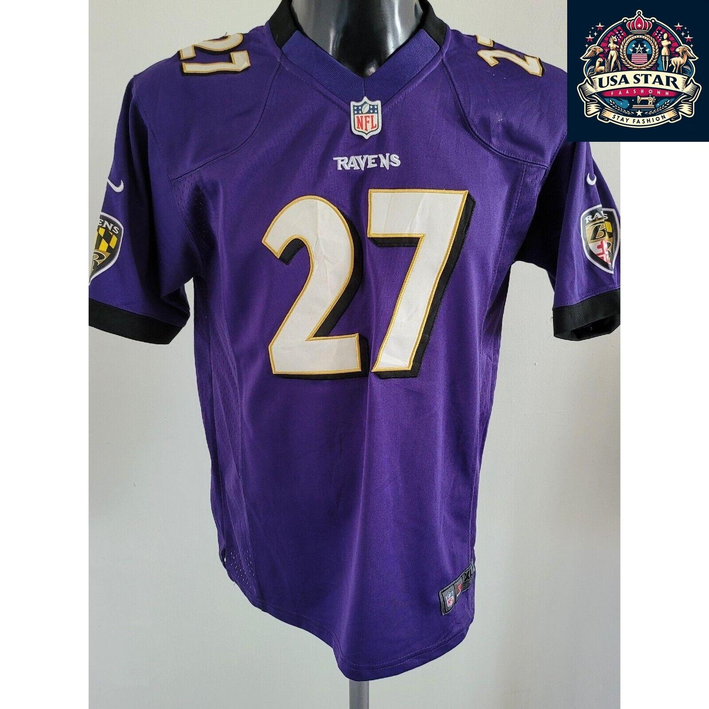 Baltimore Ravens Youth Jersey, Ray Rice #27 XL 18-20 by NIKE - Stylish Purple, Comfortable Fit - USASTARFASHION