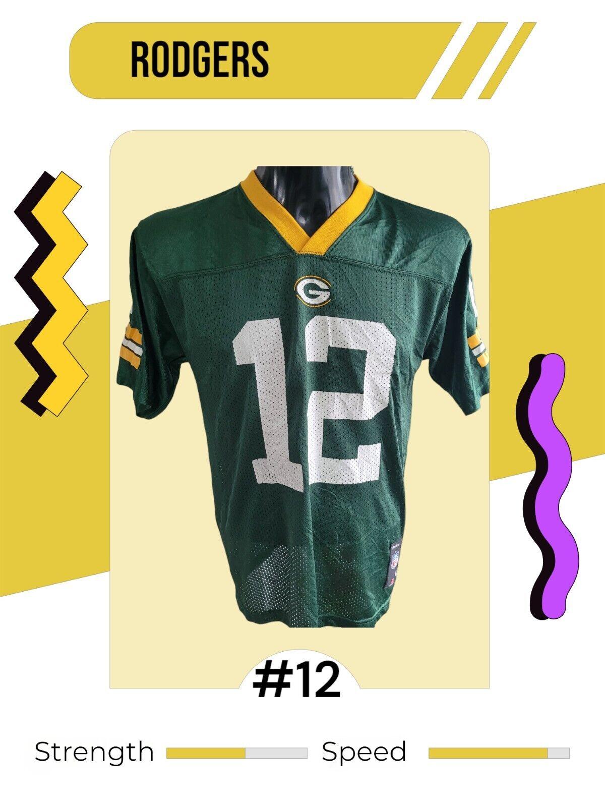 Green Bay Packers Reebok NFL Jersey - Youth L #12 Rodgers - Sporty Design-USASTARFASHION