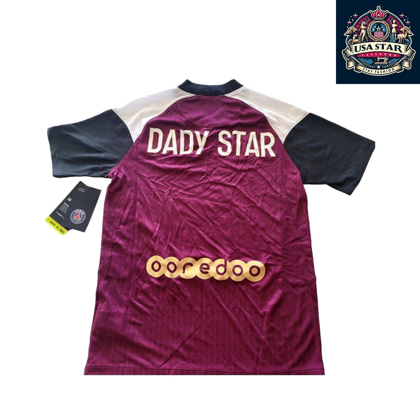 Nike Paris Saint Germain Youth Jersey Dady Star Large 147-158 CM Bordeaux/White Authentic Design - USASTARFASHION