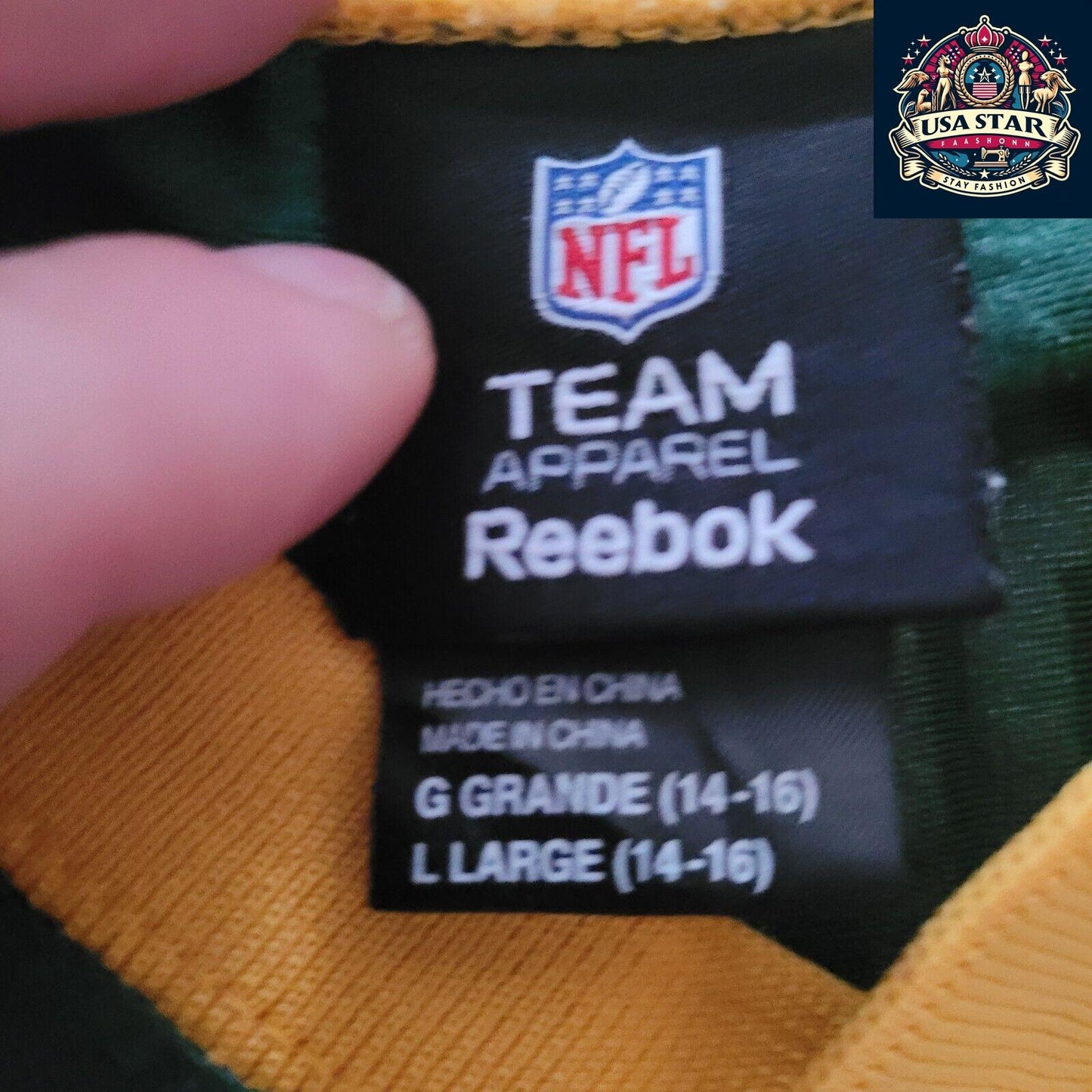 Green Bay Packers Reebok NFL Jersey - Youth L with Rodgers #12 Iconic Design & Comfortable Fit - USASTARFASHION