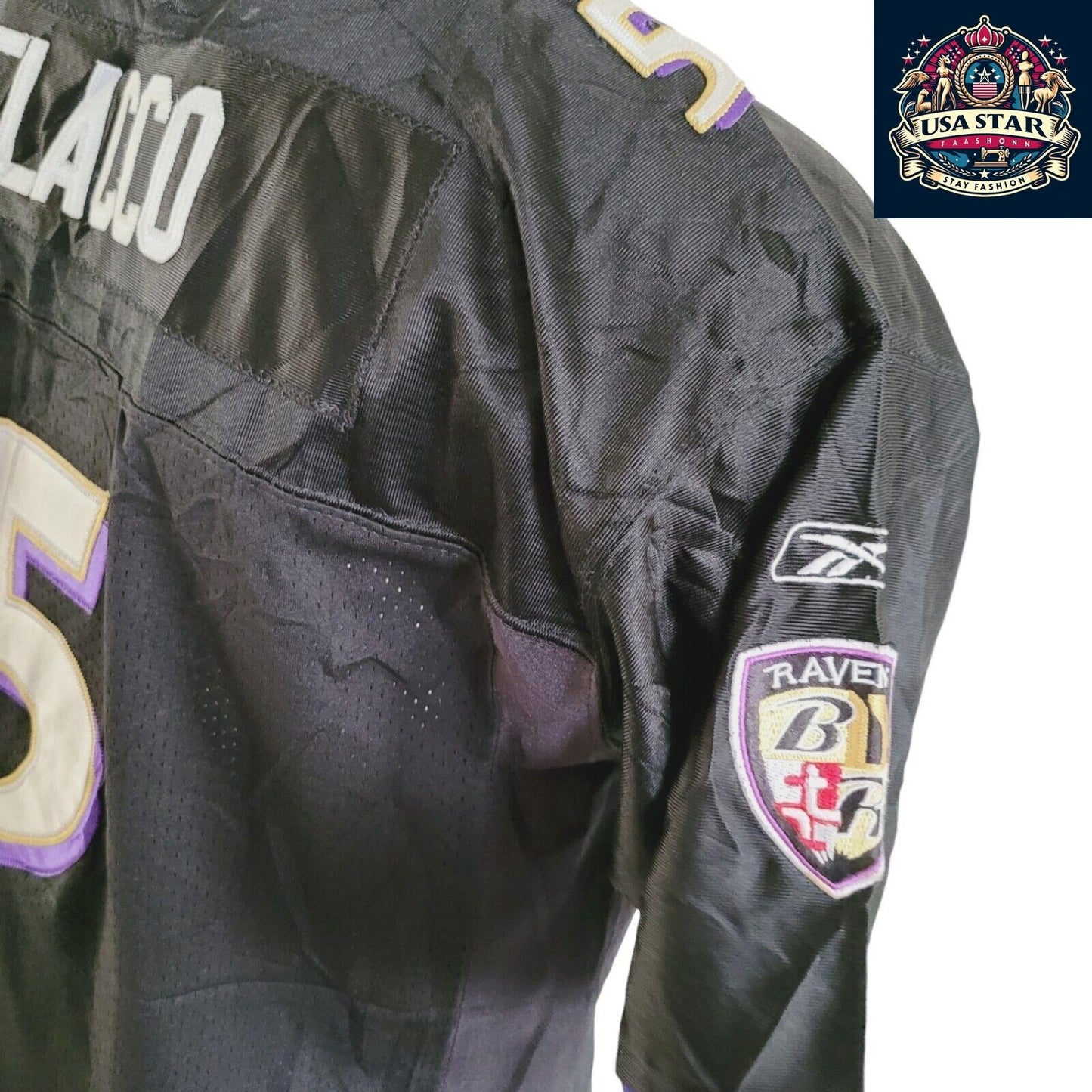 Joe Flacco #5 Ravens Jersey - Black Reebok NFL Medium - Durable, Stylish Fan Gear for Game Day - USASTARFASHION