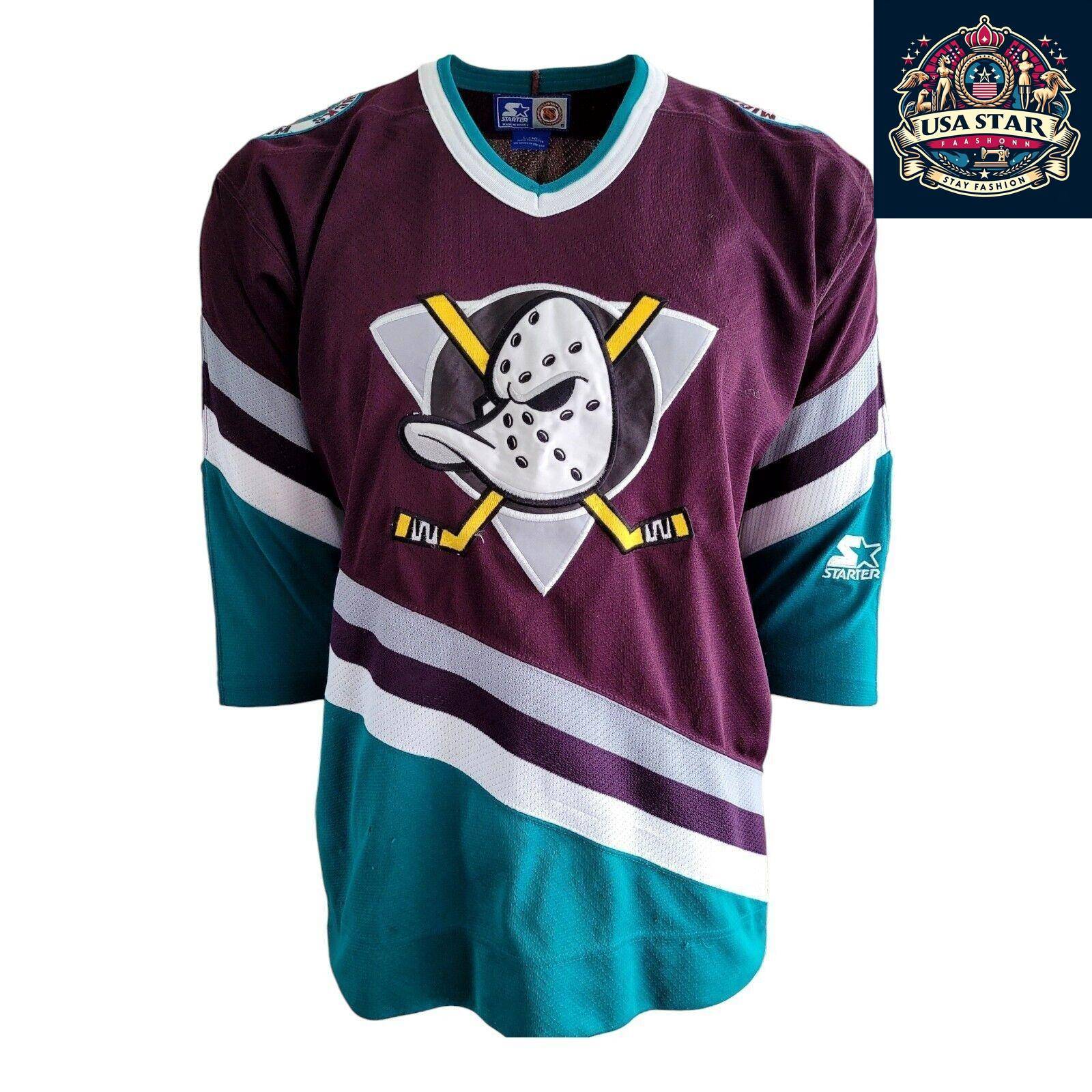 NFL Starter Mighty Ducks Hockey Jersey in Maroon for Youth L/XL - Comfortable, Stylish, Durable Design - USASTARFASHION