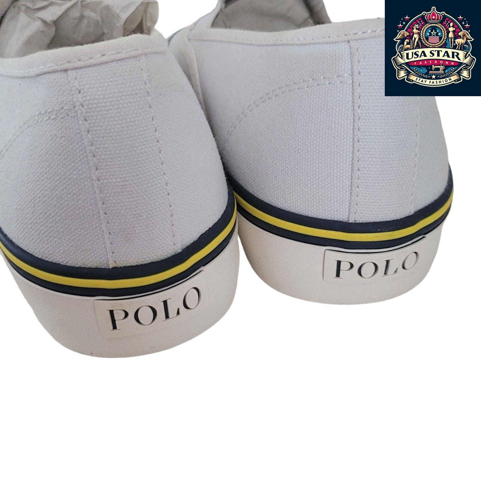 Ralph Lauren Men's Pumps Size 10 UK - Stylish White Sneakers with Comfortable Fit and Versatile Design USASTARFASHION