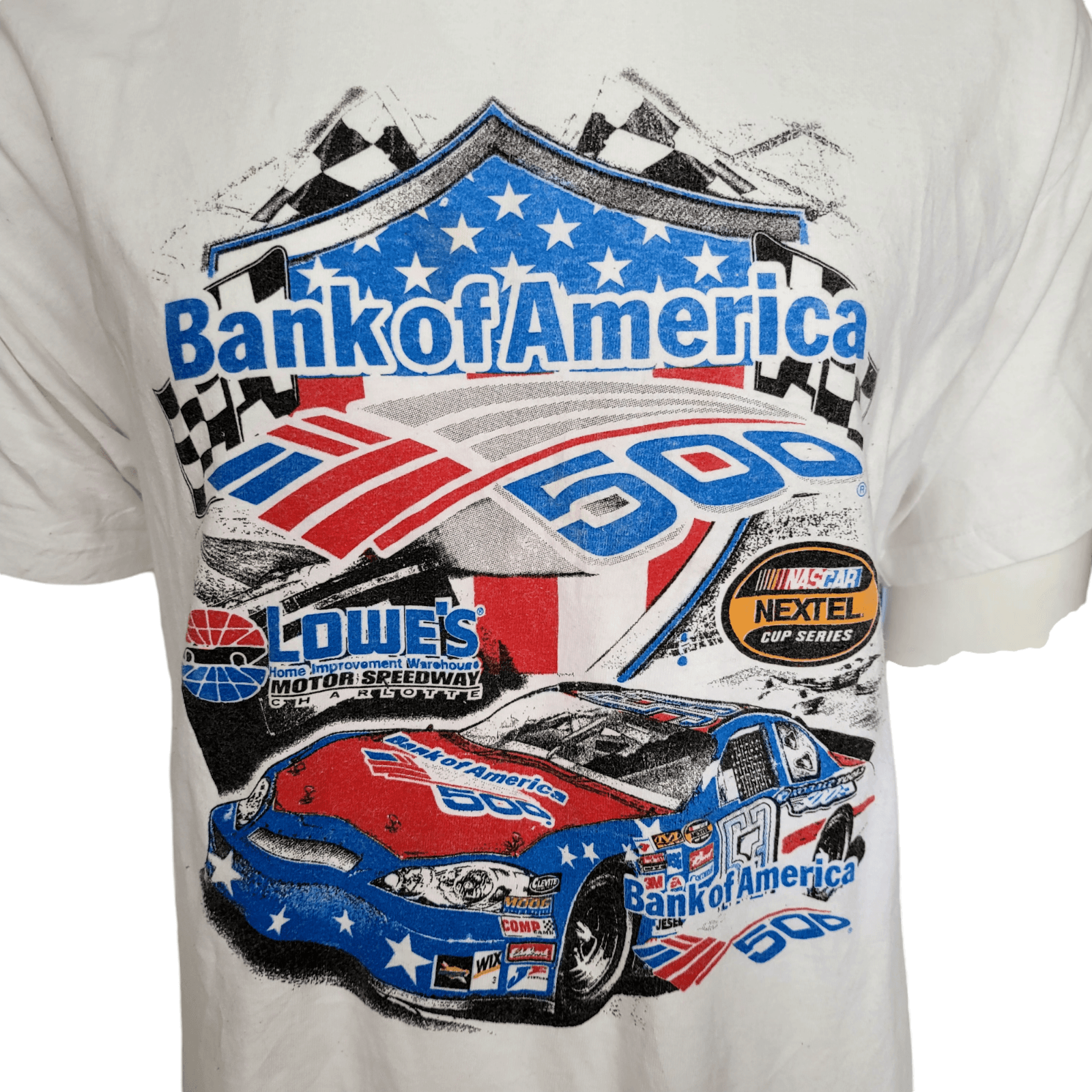 Bank of America 500 NASCAR 2007 T-Shirt XL Hanes White 100% Cotton