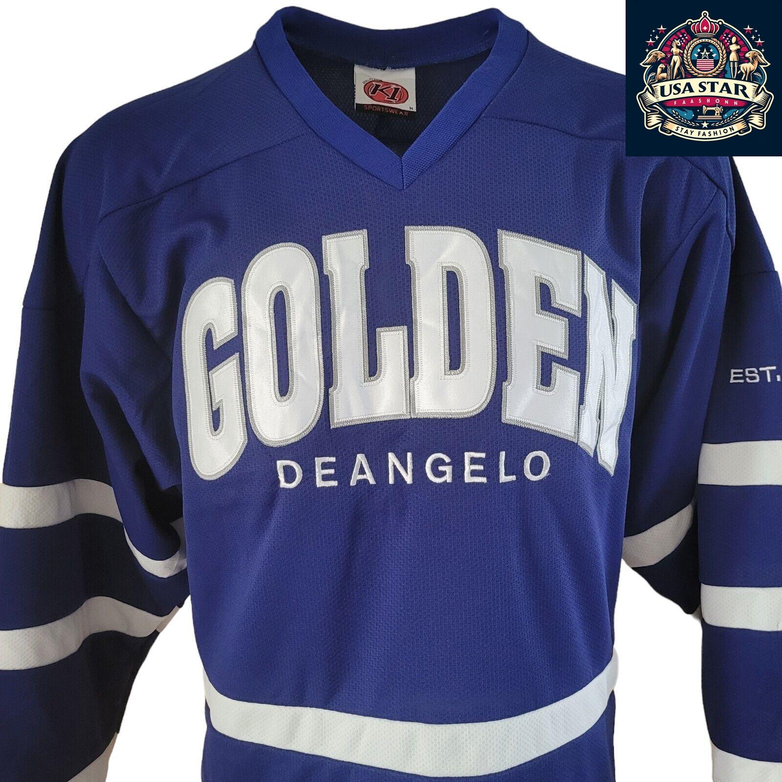 K1 Golden Deangelo Jersey Size M - Stylish Long Sleeve V-Neck in Bold Blue - Grade A Vintage Condition - USASTARFASHION