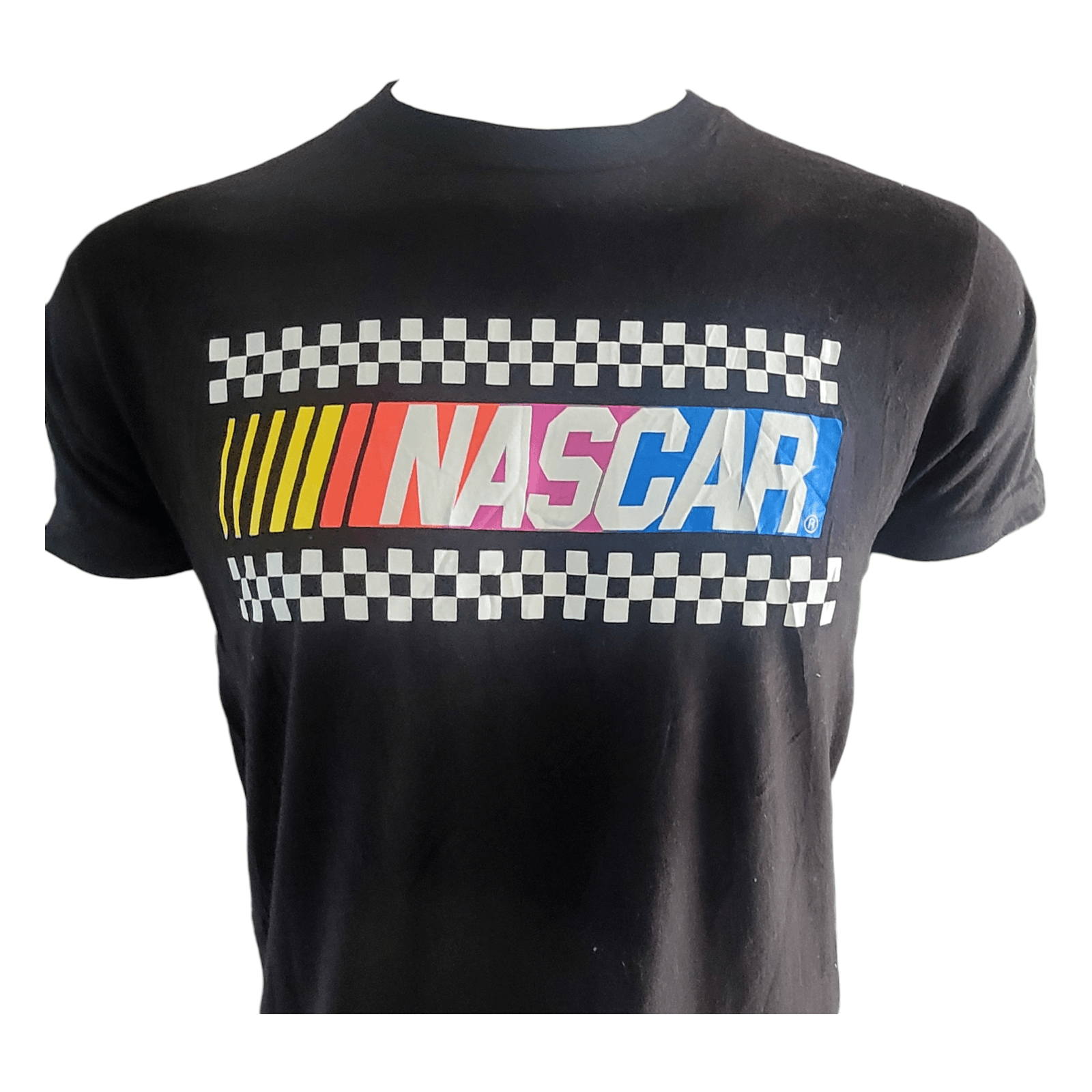 NASCAR Black Checkered Flag T-Shirt, Size M, Men's Short Sleeve Racing Tee