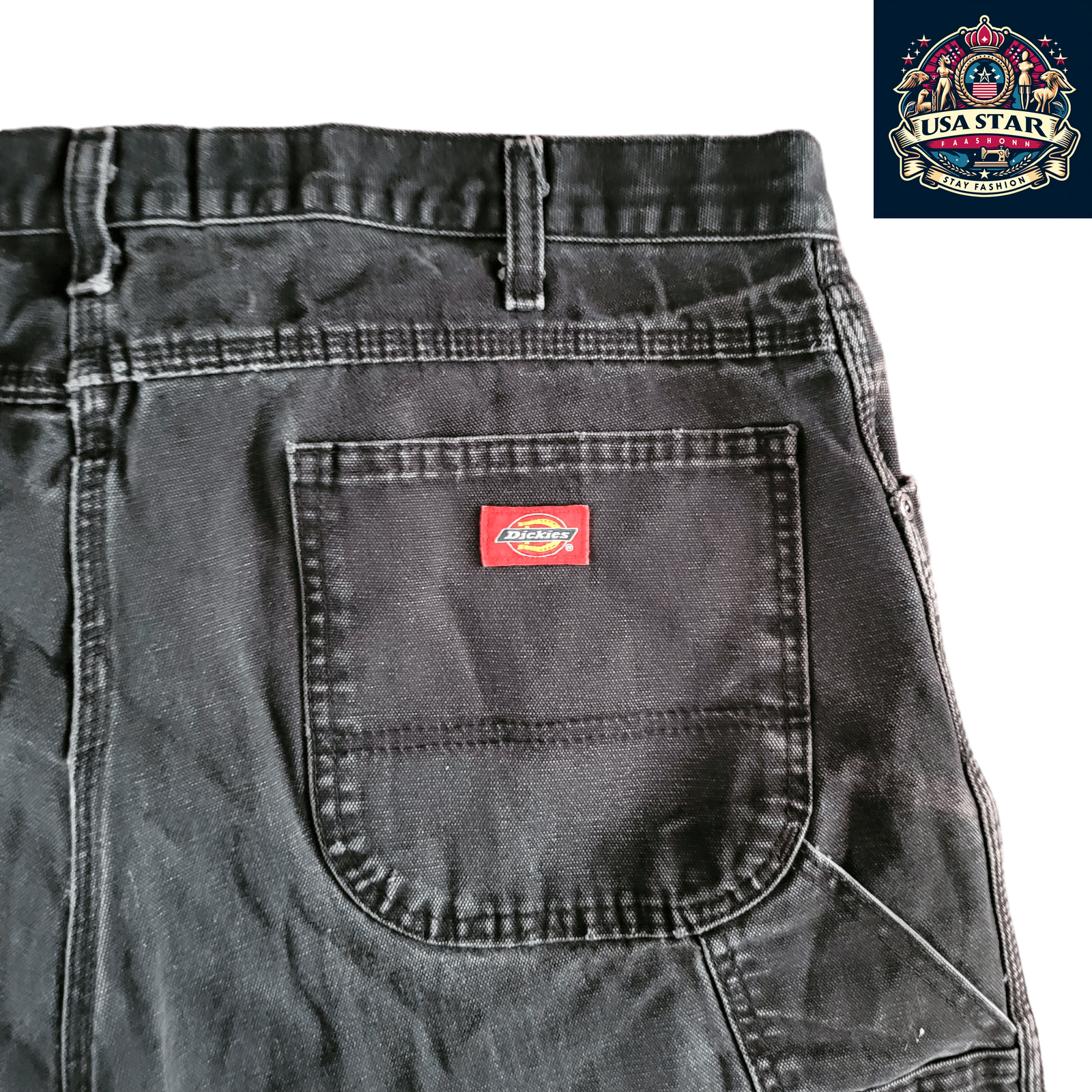 Dickies Workwear Shorts W38 - Black With Multiple Pockets for Ultimate Comfort and Functionality - USASTARFASHION