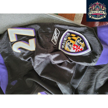 Reebok Baltimore Ravens Sportshirt #27 Black, Size Reebok 54 (XL) - Durable Fabric, Classic Design - USASTARFASHION