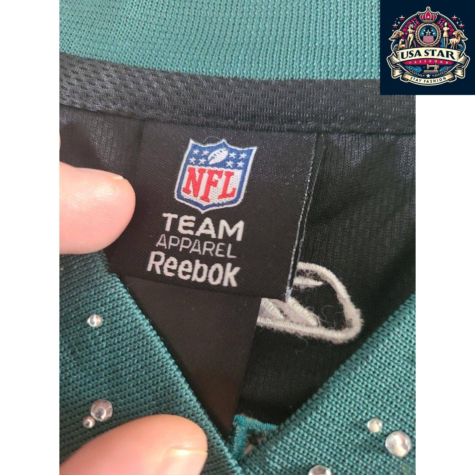 Philadelphia Eagles Jersey Women Reebok Jackson 10 – Official NFL Merchandise Size Small - USASTARFASHION