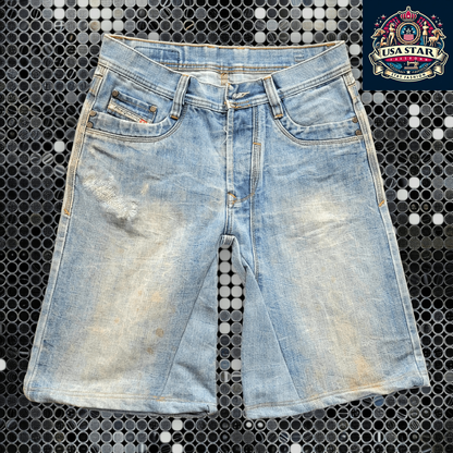 Diesel Denim Jorts - Men's Distressed 5-Pocket Shorts, Modern Fit, Comfortable Size W32 - USASTARFASHION