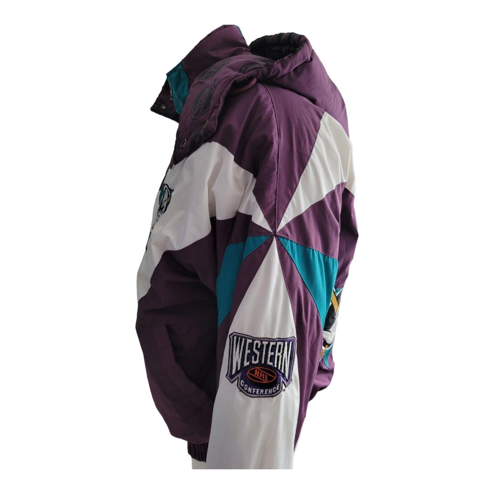 Vintage 90s Anaheim Mighty Ducks XL Puffer Jacket - Authentic NHL Pro Player Insulated-USASTARFASHION