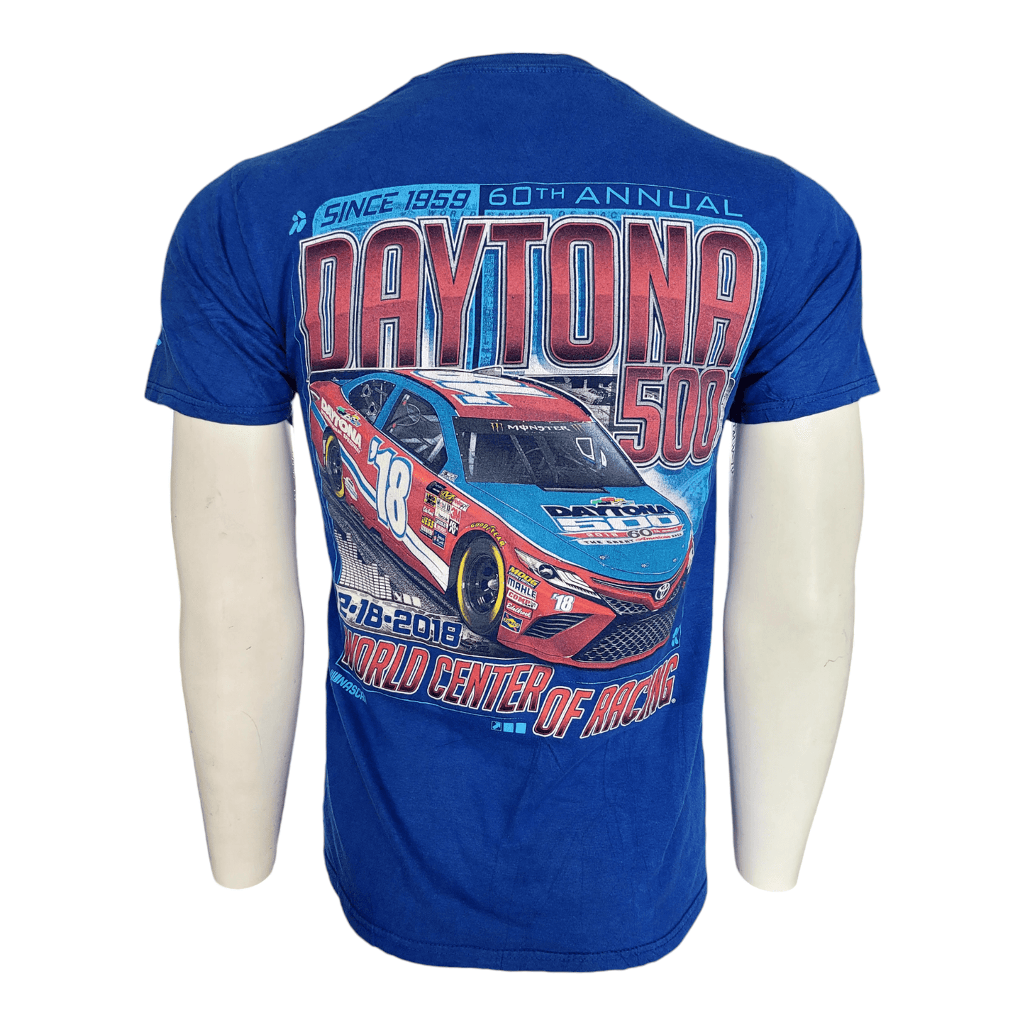 Fanatics Daytona 500 2018 Racing T-Shirt Small NASCAR 60th Annual Blue