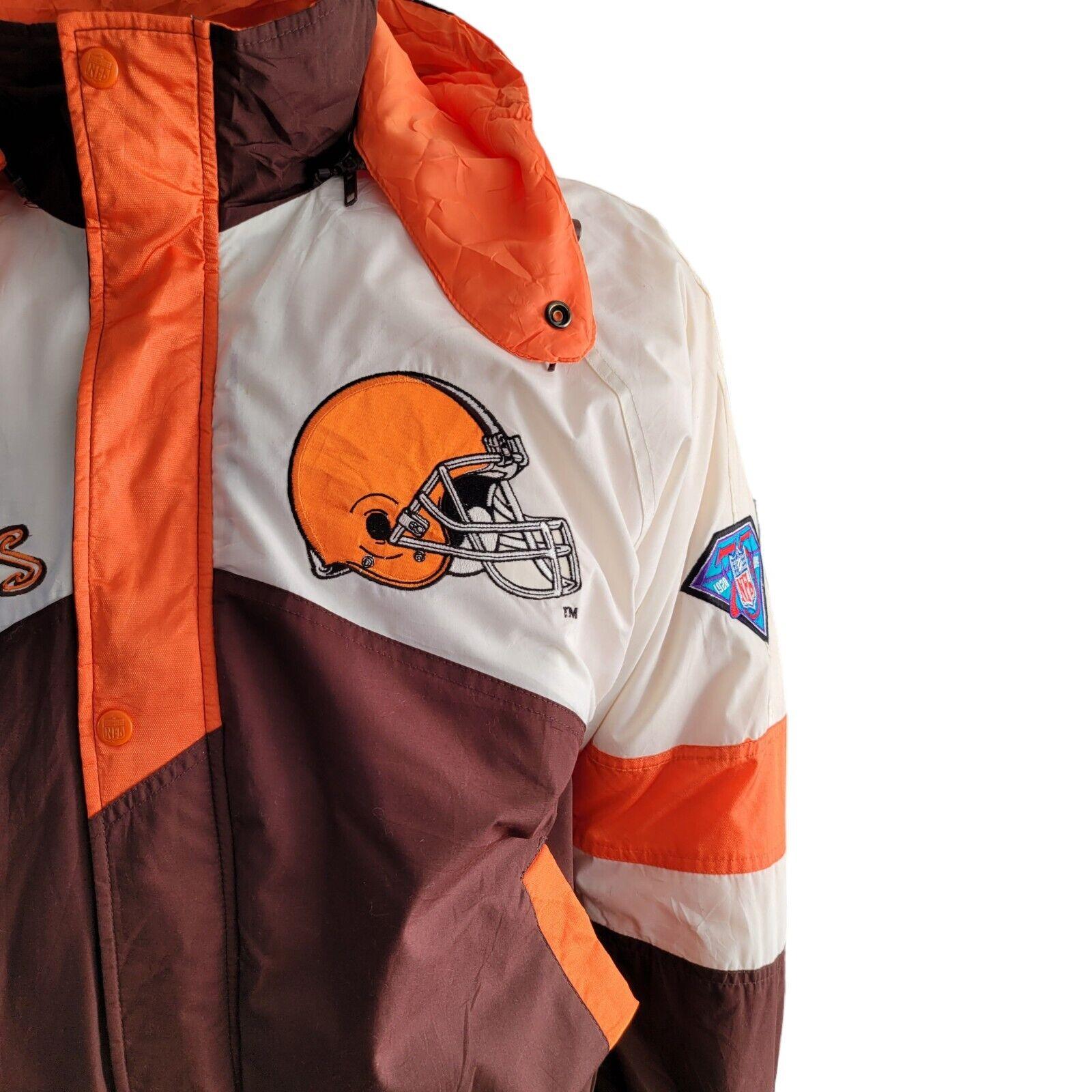 Cleveland Browns Pro Player Jacket – 90s NFL Embroidered Sz M Men's Coat-USASTARFASHION