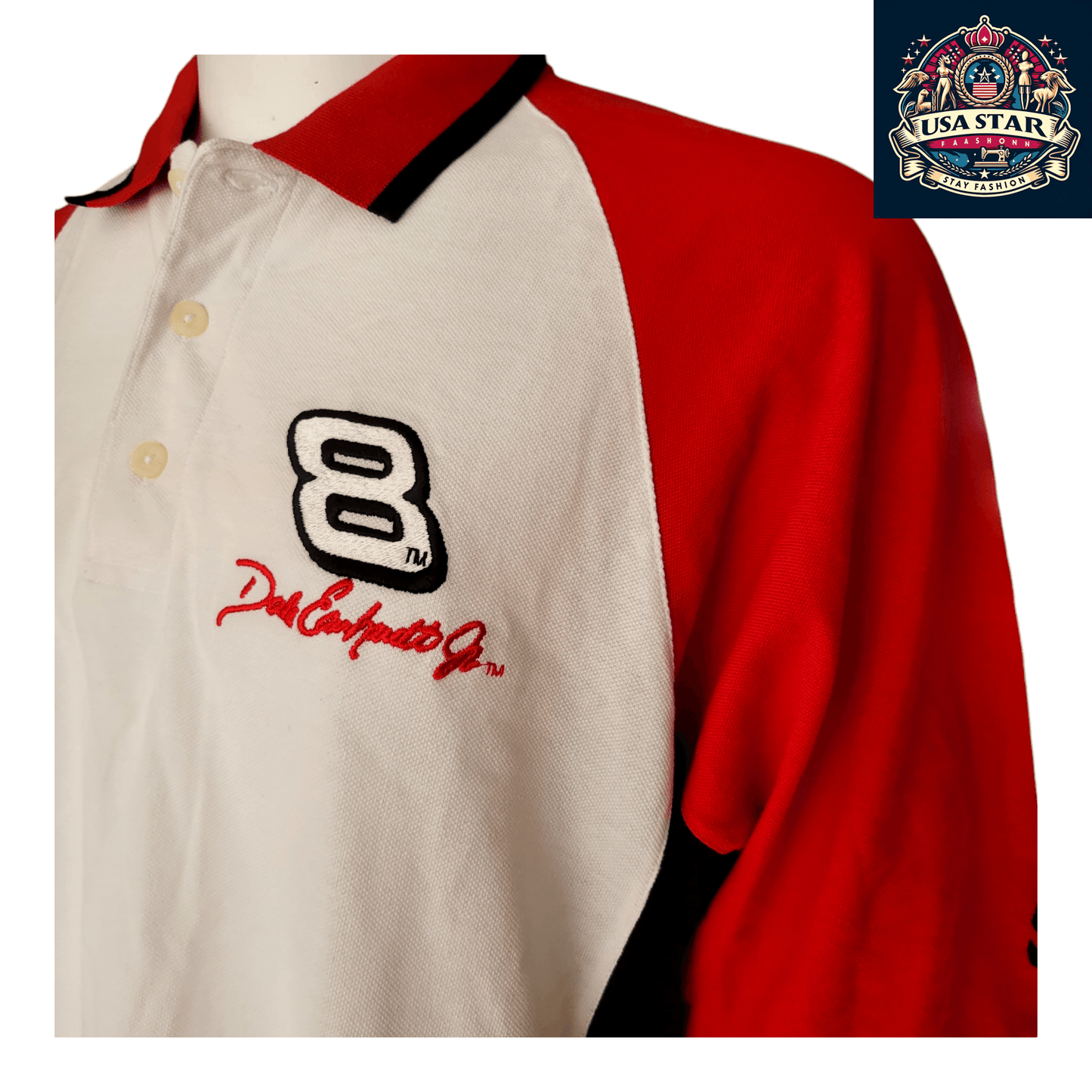 Dale Earnhardt Jr Polo Shirt 2XL Cotton - Budweiser Racing Polo, Comfortable & Stylish Design - USASTARFASHION