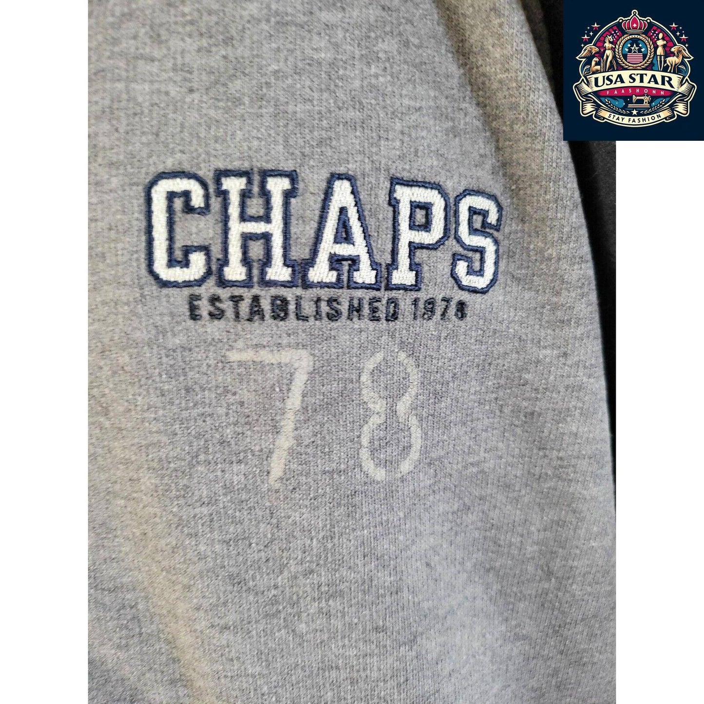 Chaps Ralph Lauren Sweatshirt Full Zip XL, Classic Design, Cozy Fit, Durable Vintage Quality - USASTARFASHION