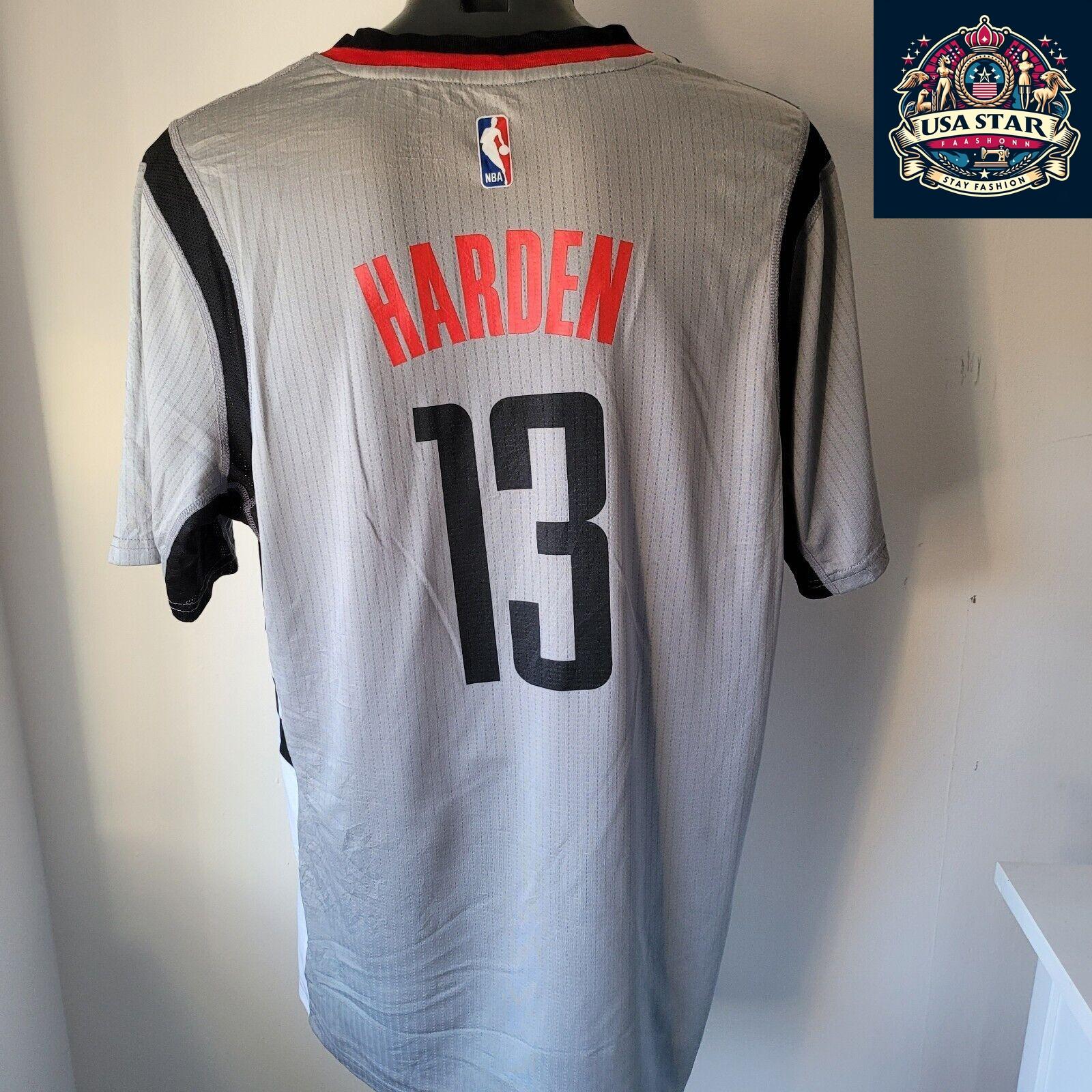 Houston Rockets Shirt James Harden #13 Grey Short Sleeve T-Shirt by Adidas - 2XL Men's Apparel - USASTARFASHION