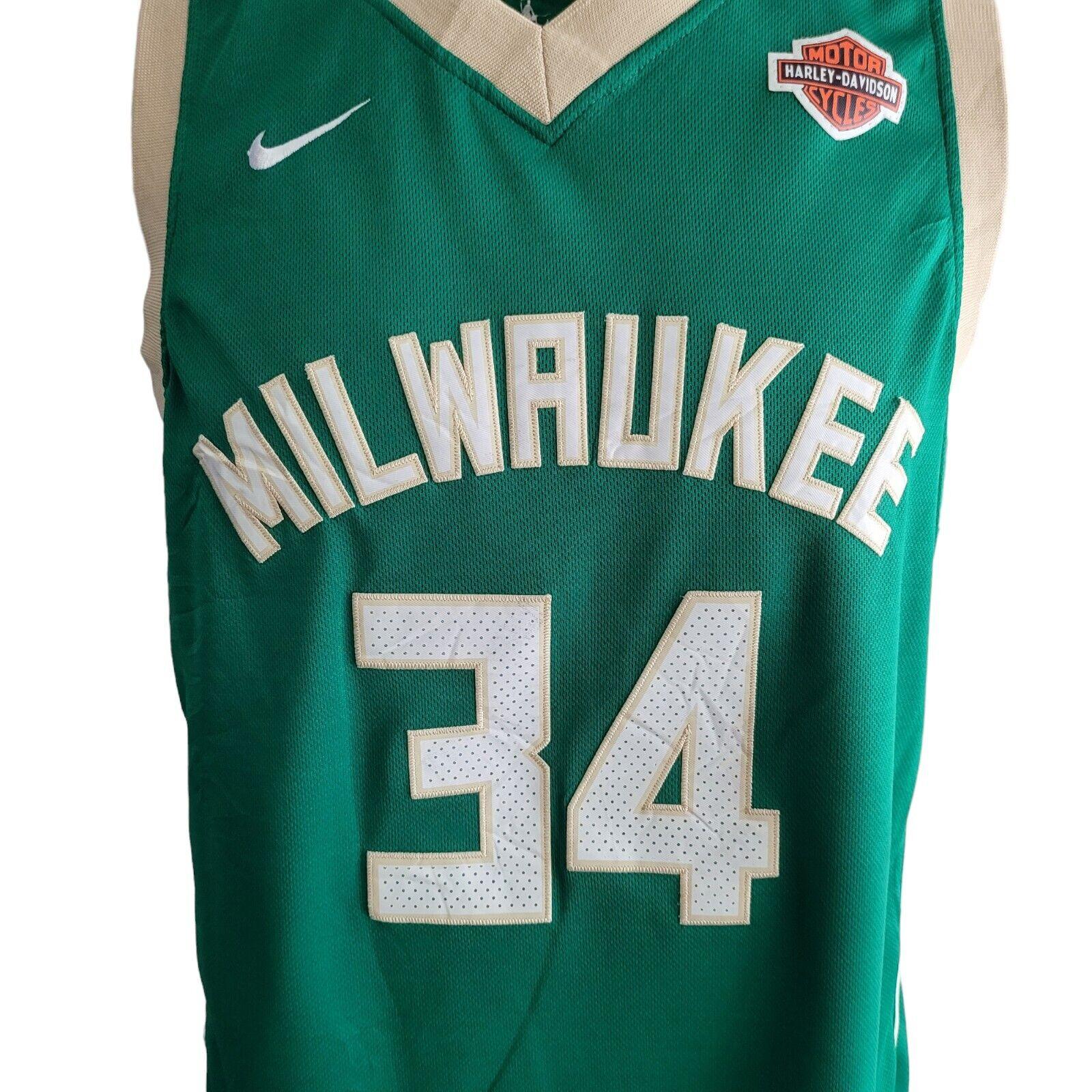 Nike Harley Davidson Giannis Antetokounmpo #34 Milwaukee Bucks Jersey Sz. 52-USASTARFASHION