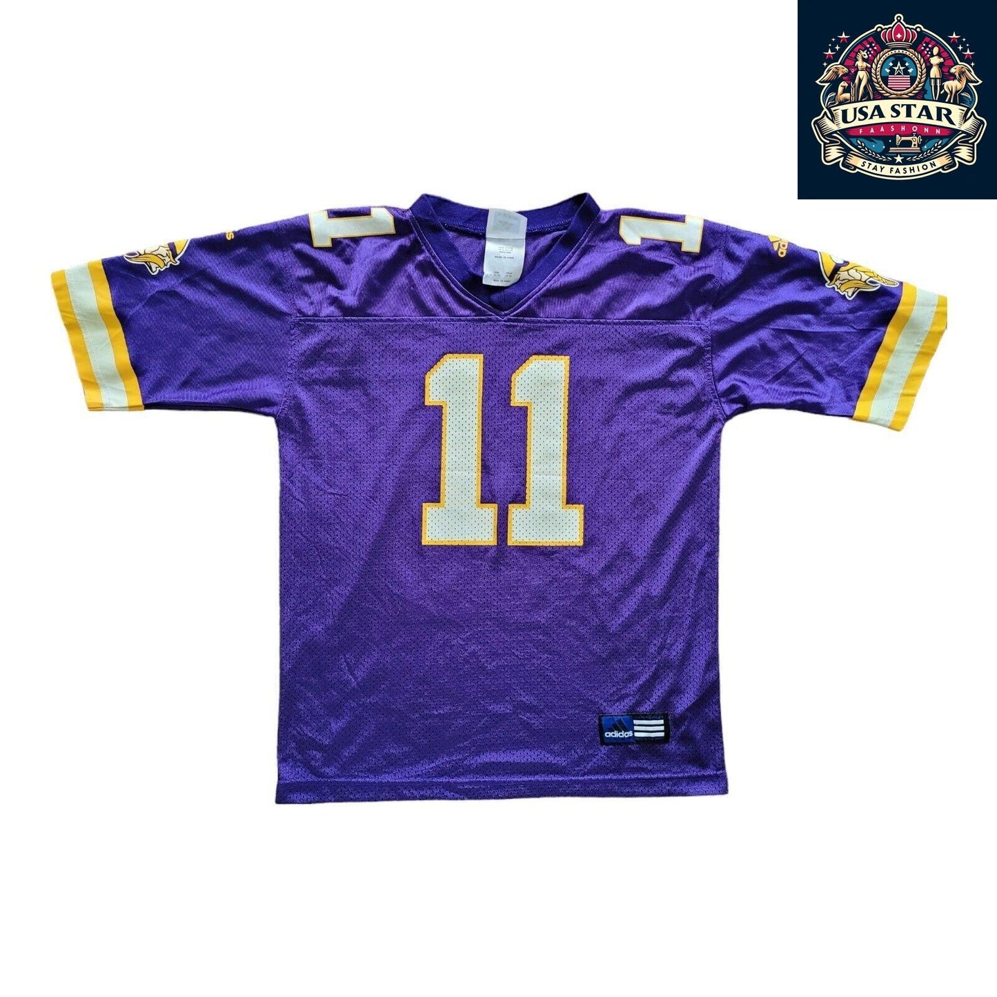 Adidas Daunte Culpepper #11 Minnesota Vikings Jersey Kids Purple Youth Size M (10-12) - USASTARFASHION