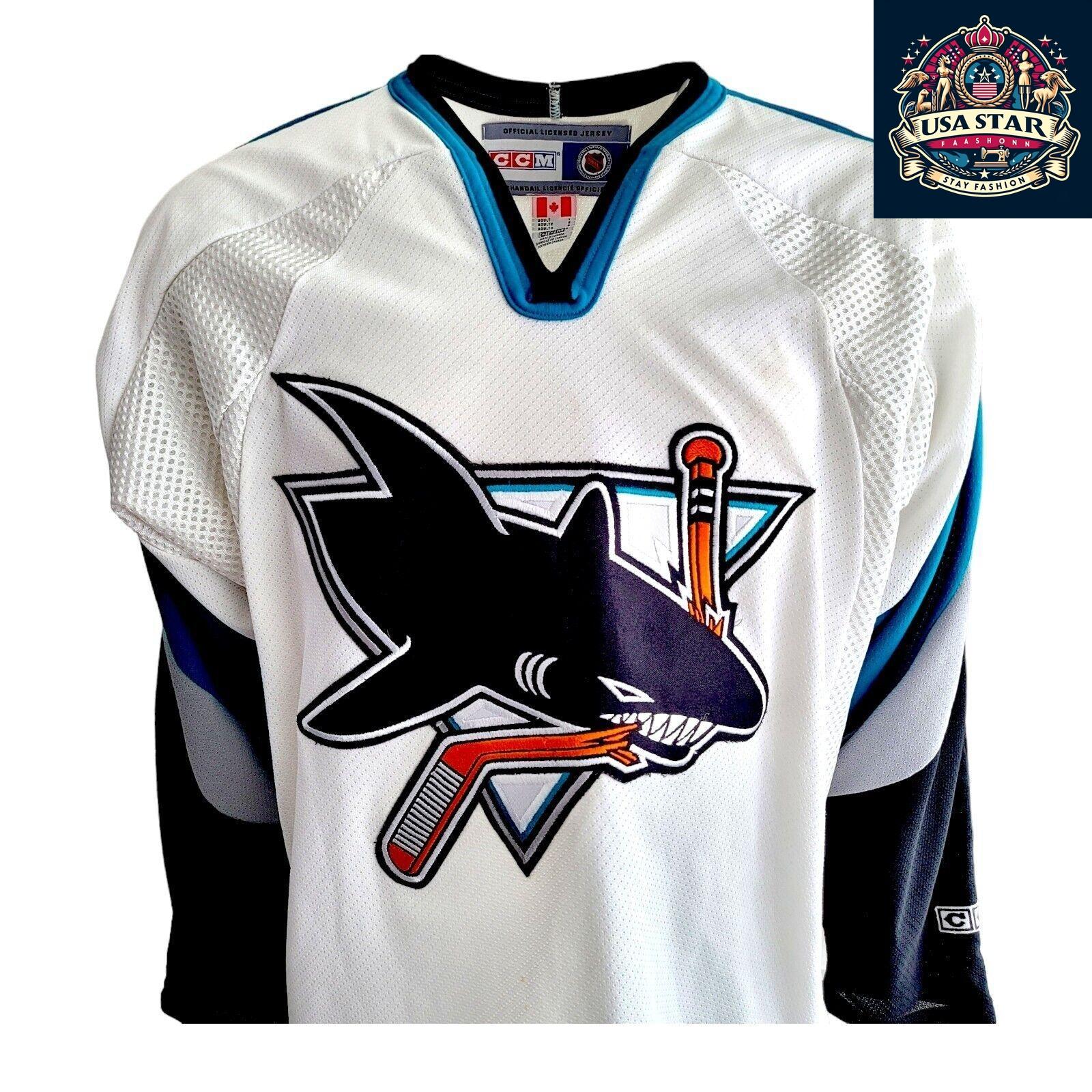 🏒 Vintage Authentic Men's Canada CCM Hockey San Jose Sharks Jersey - Size L - USASTARFASHION