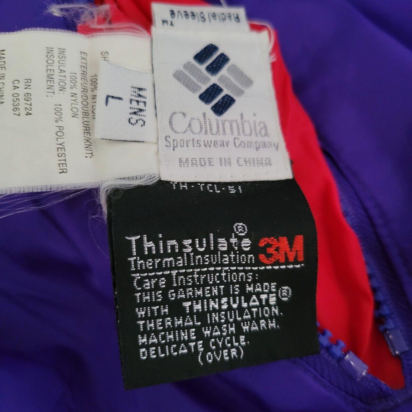 COLUMBIA Reversible Bomber Jacket XL Blue/Red Insulated Warmth-USASTARFASHION