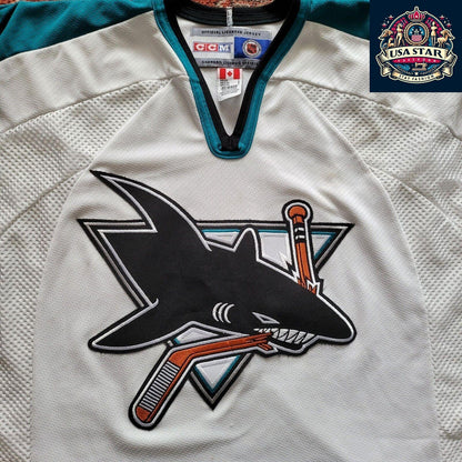 🏒 Vintage Authentic Men's Canada CCM Hockey San Jose Sharks Jersey - Size L - USASTARFASHION